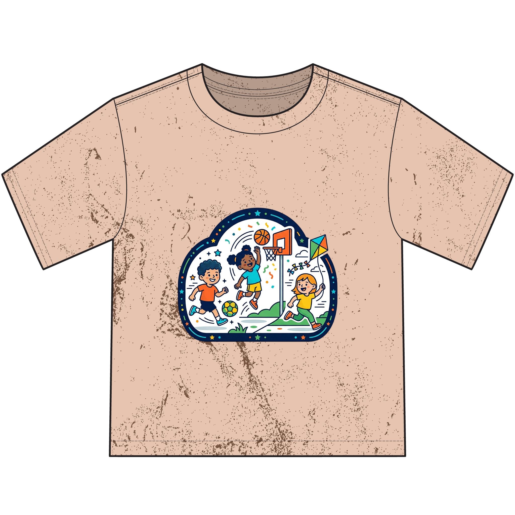 Kids Sports Playtime T-Shirt — Basketball & Soccer Adventure Graphic