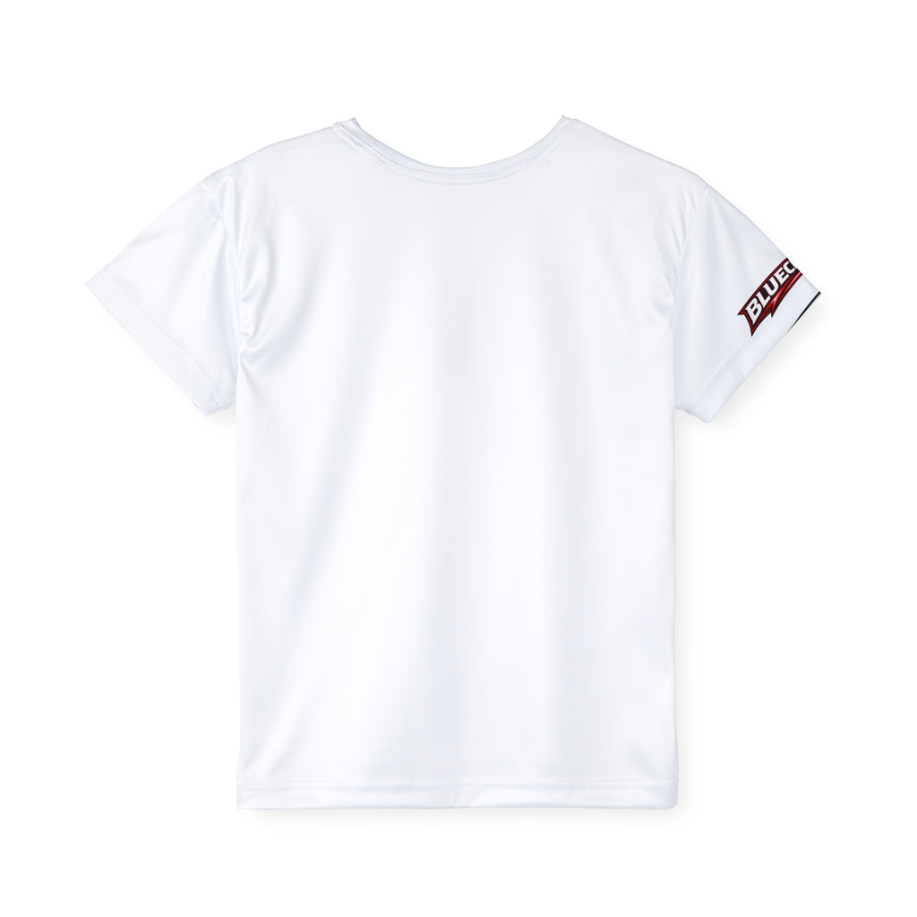 Kids Shark Sports Jersey — Muscular Shark Graphic Athletic Tee