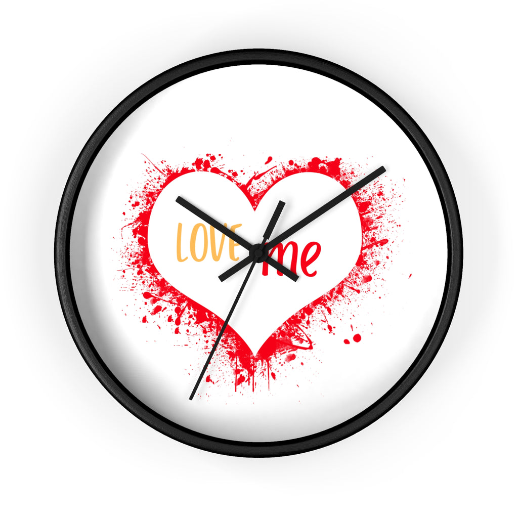 Love Me Heart Wall Clock — Red Splash Valentine's Home Decor