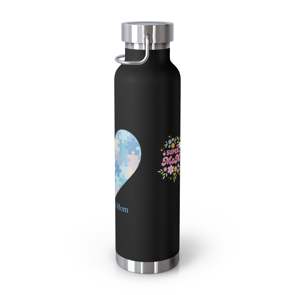 Autism Mom Puzzle Heart Copper Insulated Bottle — 22oz Vacuum Flask