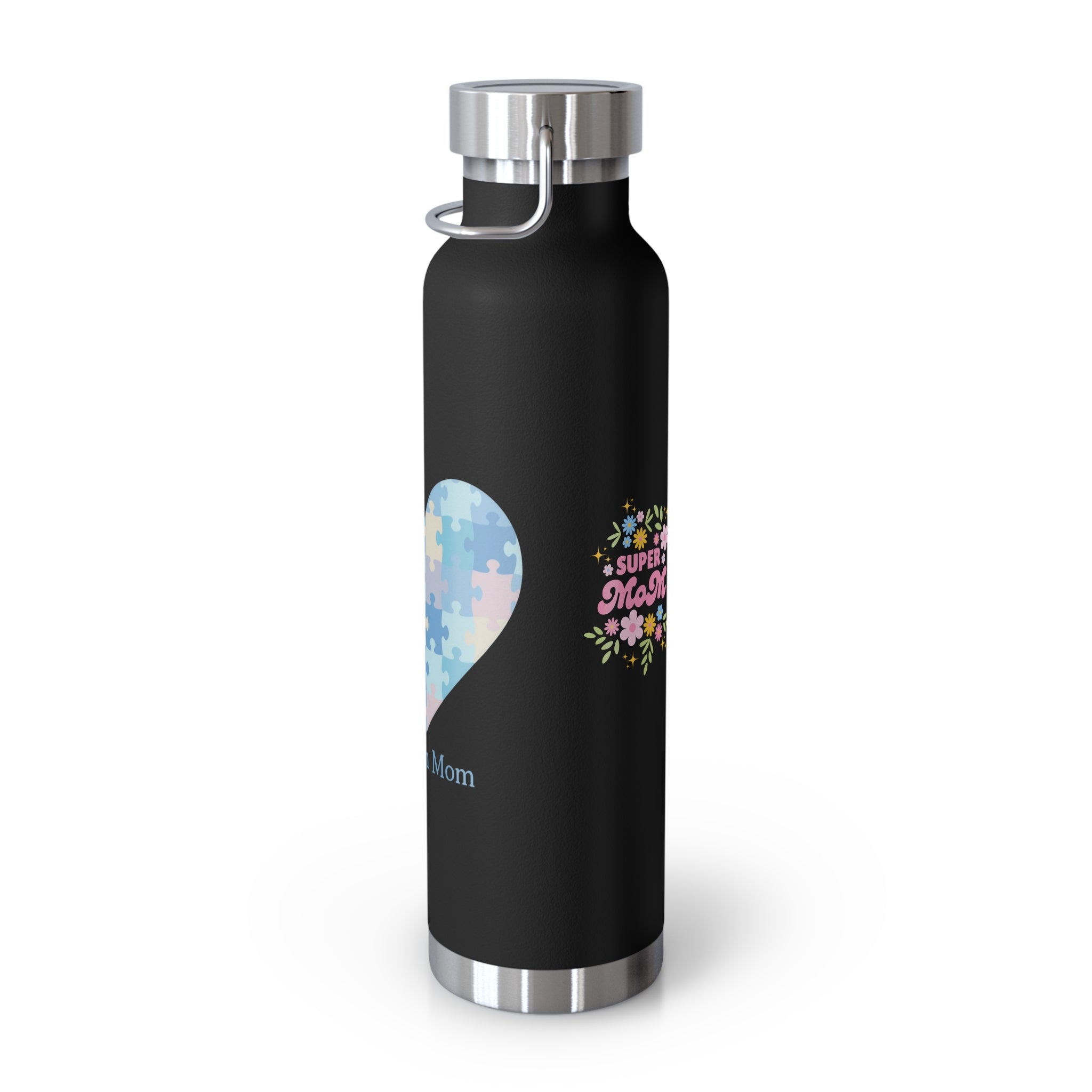 Autism Mom Puzzle Heart Copper Insulated Bottle — 22oz Vacuum Flask