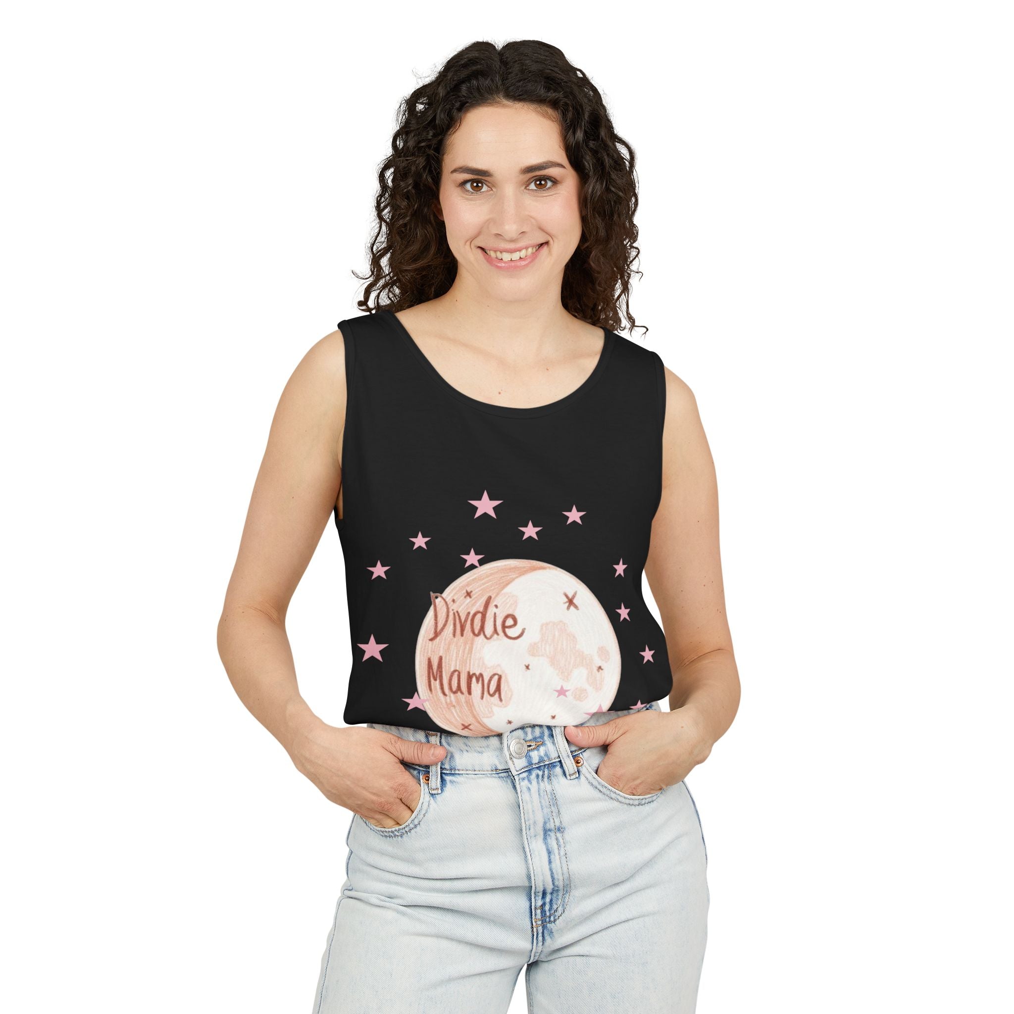 Indie Mama Moon Tank Top — Boho Mother's Day Graphic Tank