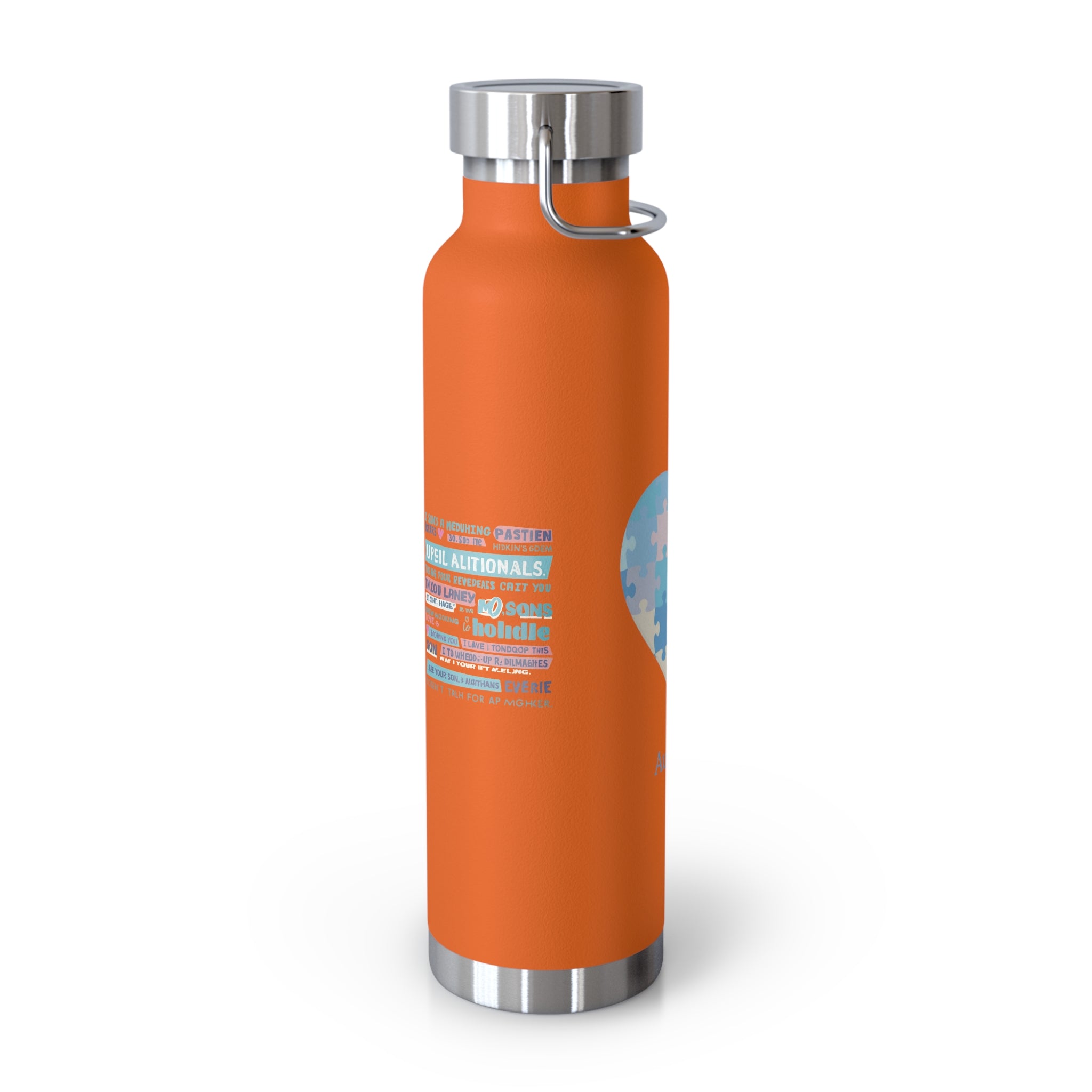 Autism Mom Puzzle Heart Copper Insulated Bottle — 22oz Vacuum Flask