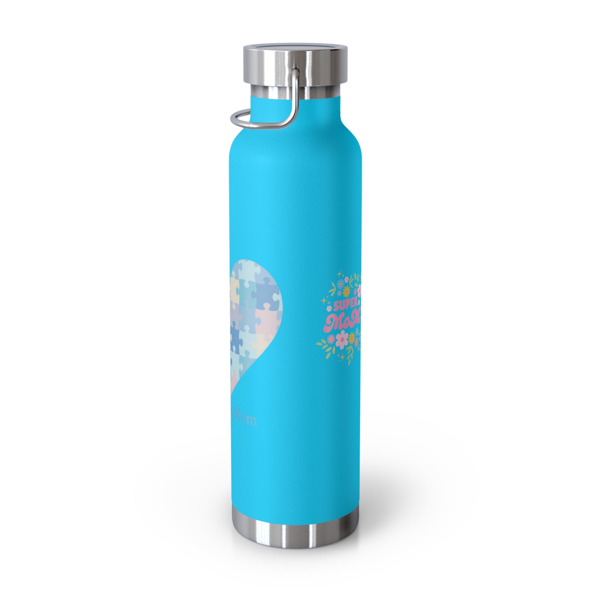 Autism Mom Puzzle Heart Copper Insulated Bottle — 22oz Vacuum Flask