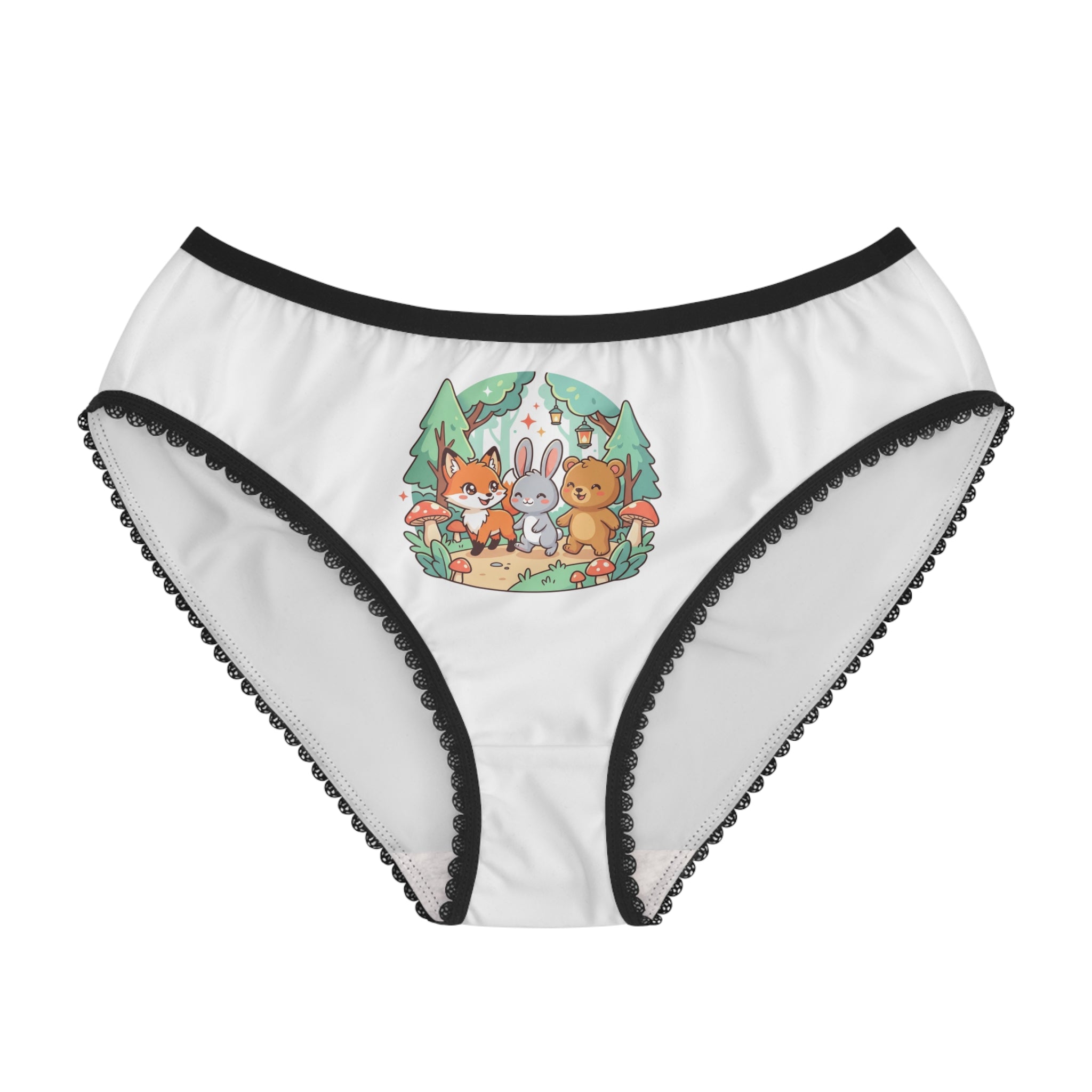 Cute Forest Friends Women's Briefs — Fox, Bunny & Bear Graphic Underwear