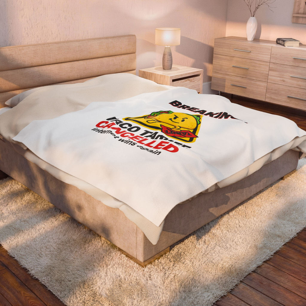 Taco Tariff Cancelled Blanket | political taco pun, protest typography