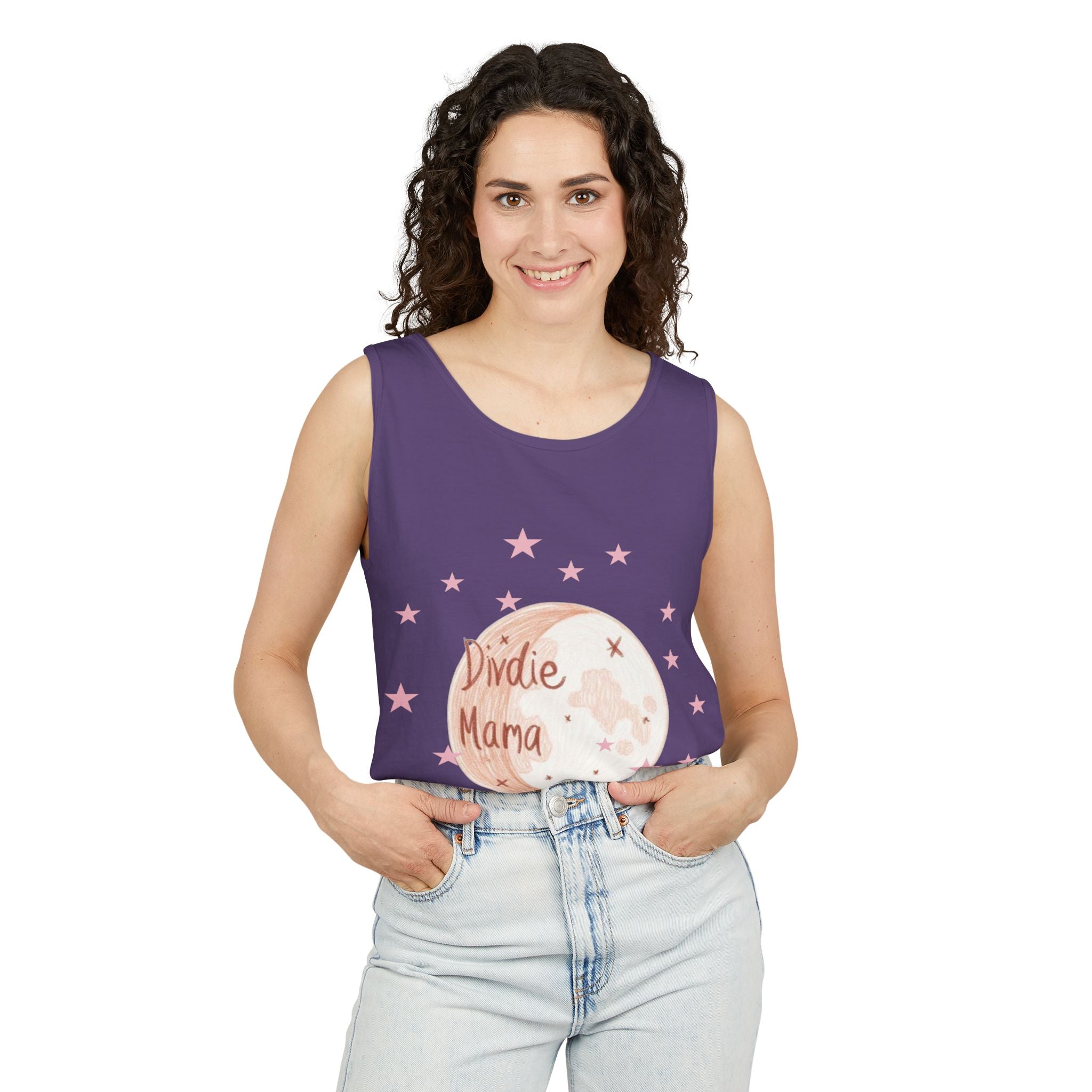 Indie Mama Moon Tank Top — Boho Mother's Day Graphic Tank
