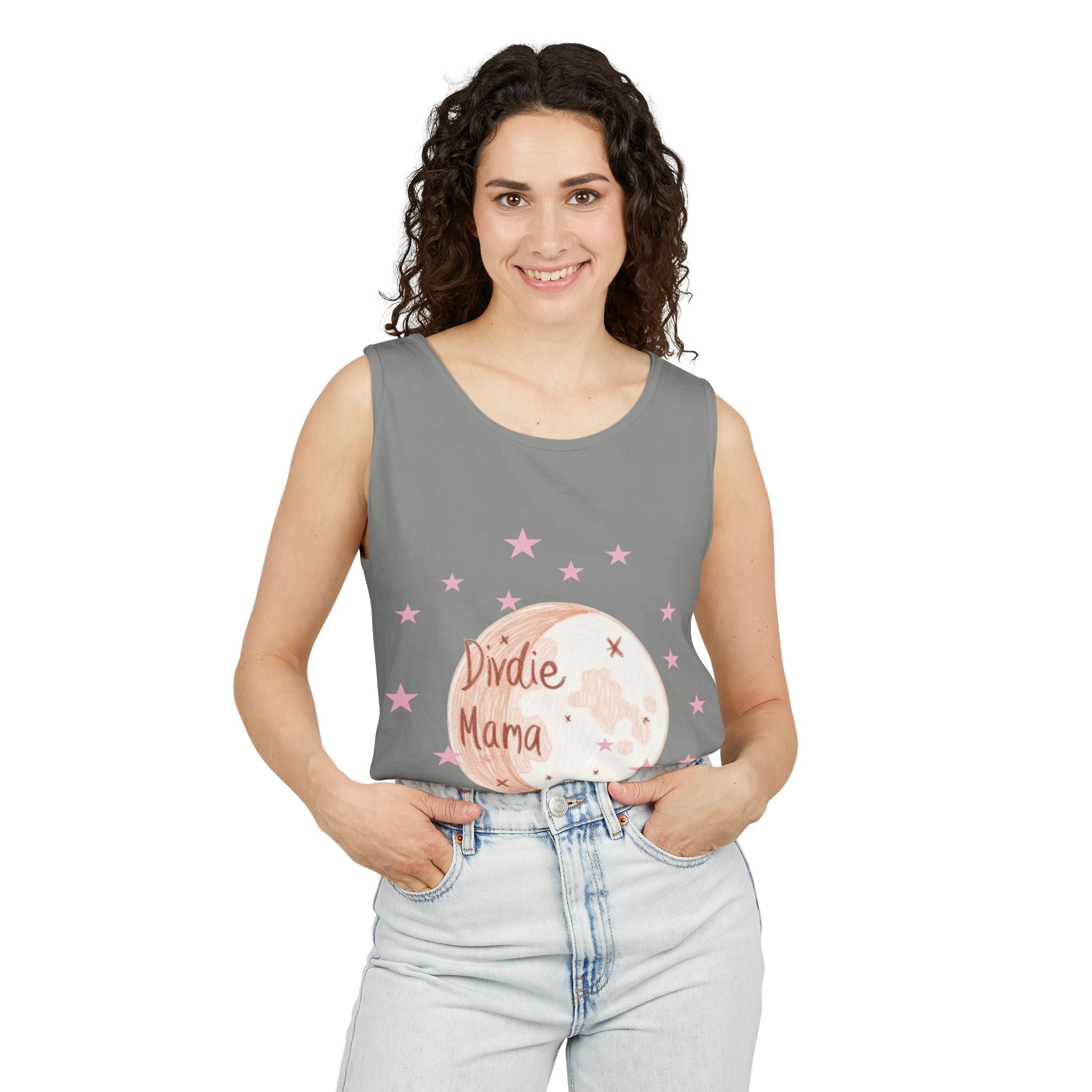 Indie Mama Moon Tank Top — Boho Mother's Day Graphic Tank