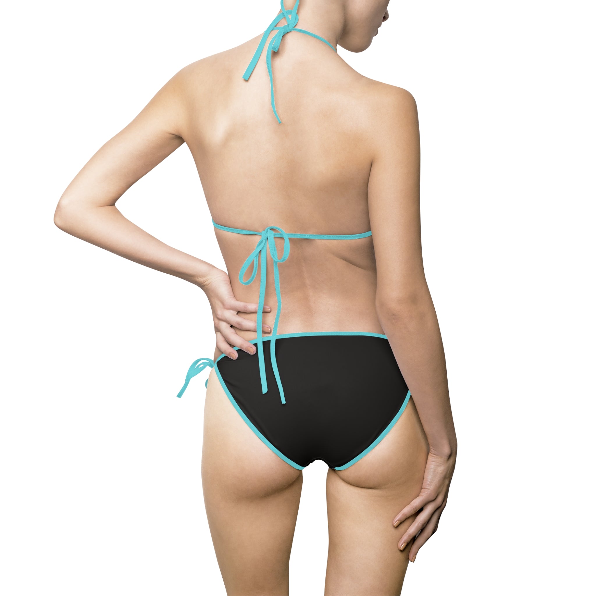 Bikini — 'Hot Mom Summer' Black Triangle String Swimsuit