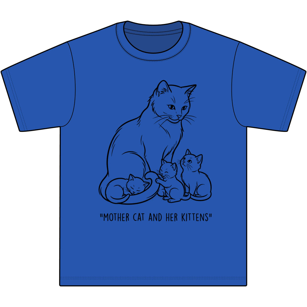 Mother Cat and Her Kittens T-Shirt — Cute Cat Mom Graphic Tee
