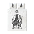 Gentleman Sketch Quilt Cover Set – Minimal Monochrome Bedding