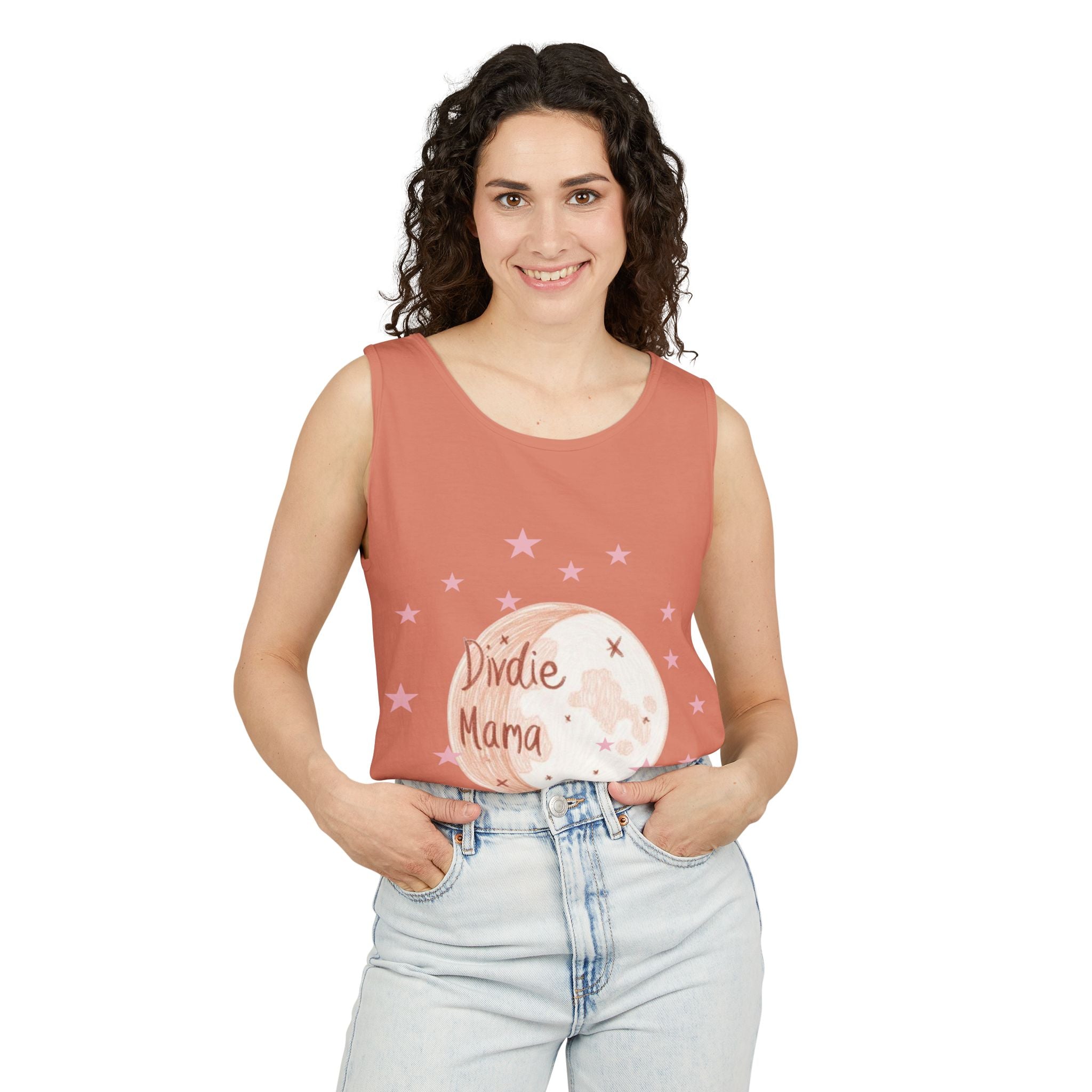 Indie Mama Moon Tank Top — Boho Mother's Day Graphic Tank