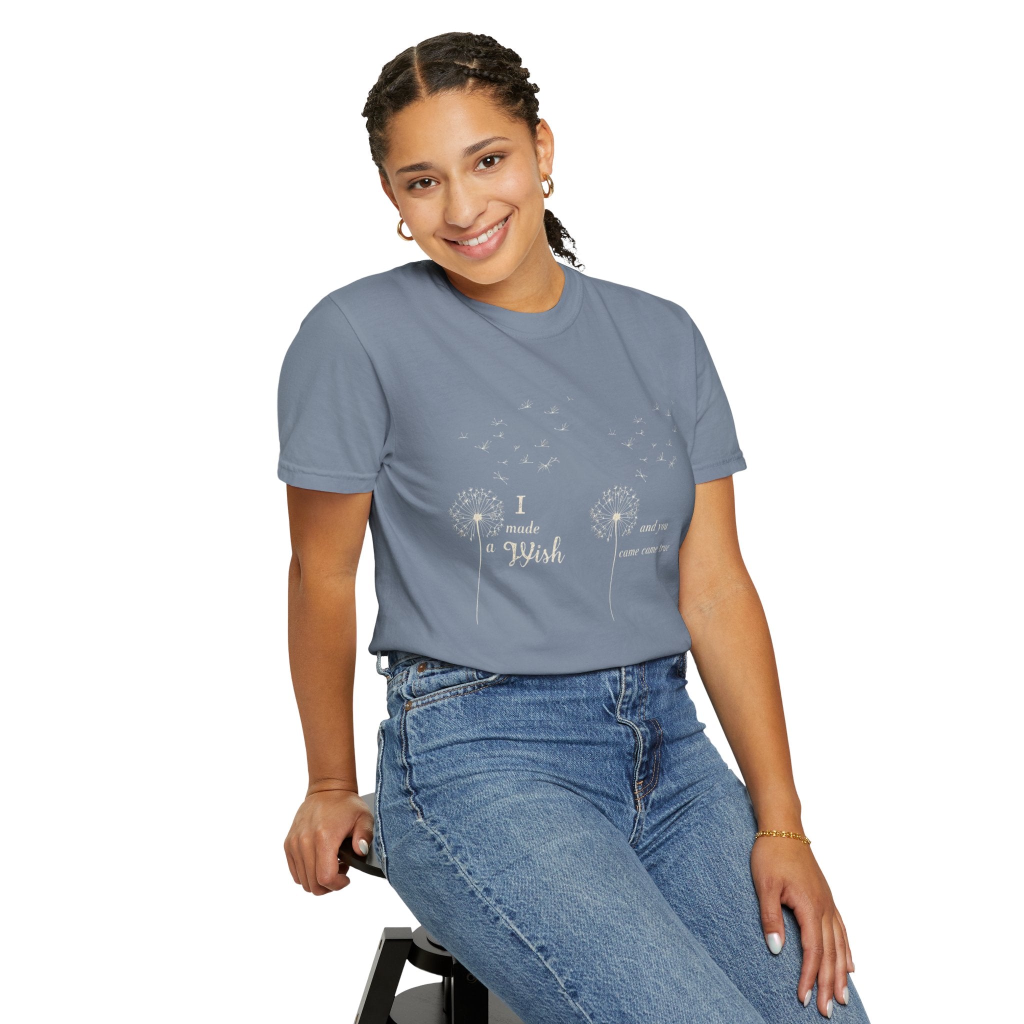 T-Shirt — Dandelion 'I Made a Wish' Front & Bold LOVE Back