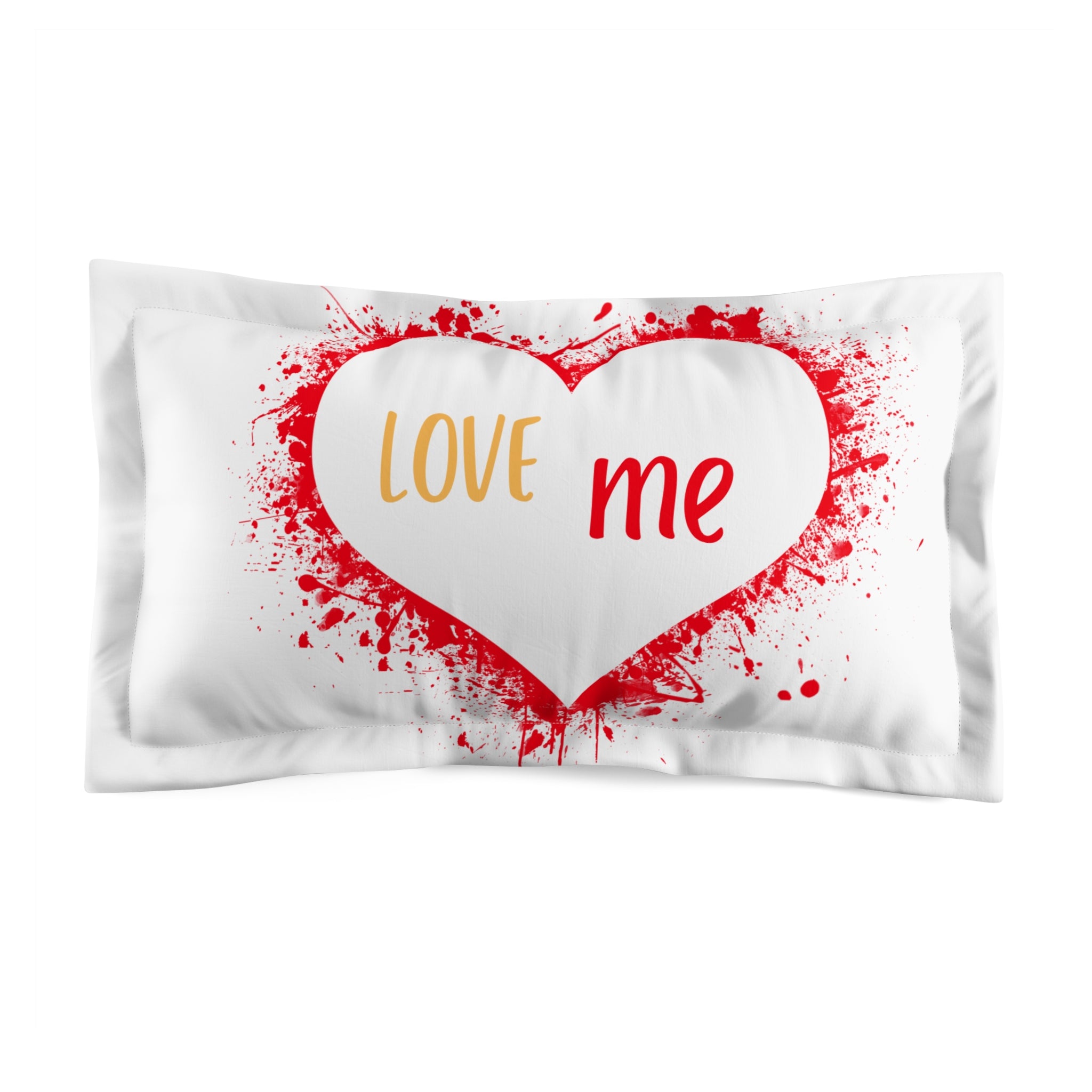 Love Me Heart Pillow Sham – Romantic Red Splash Decorative Pillowcase