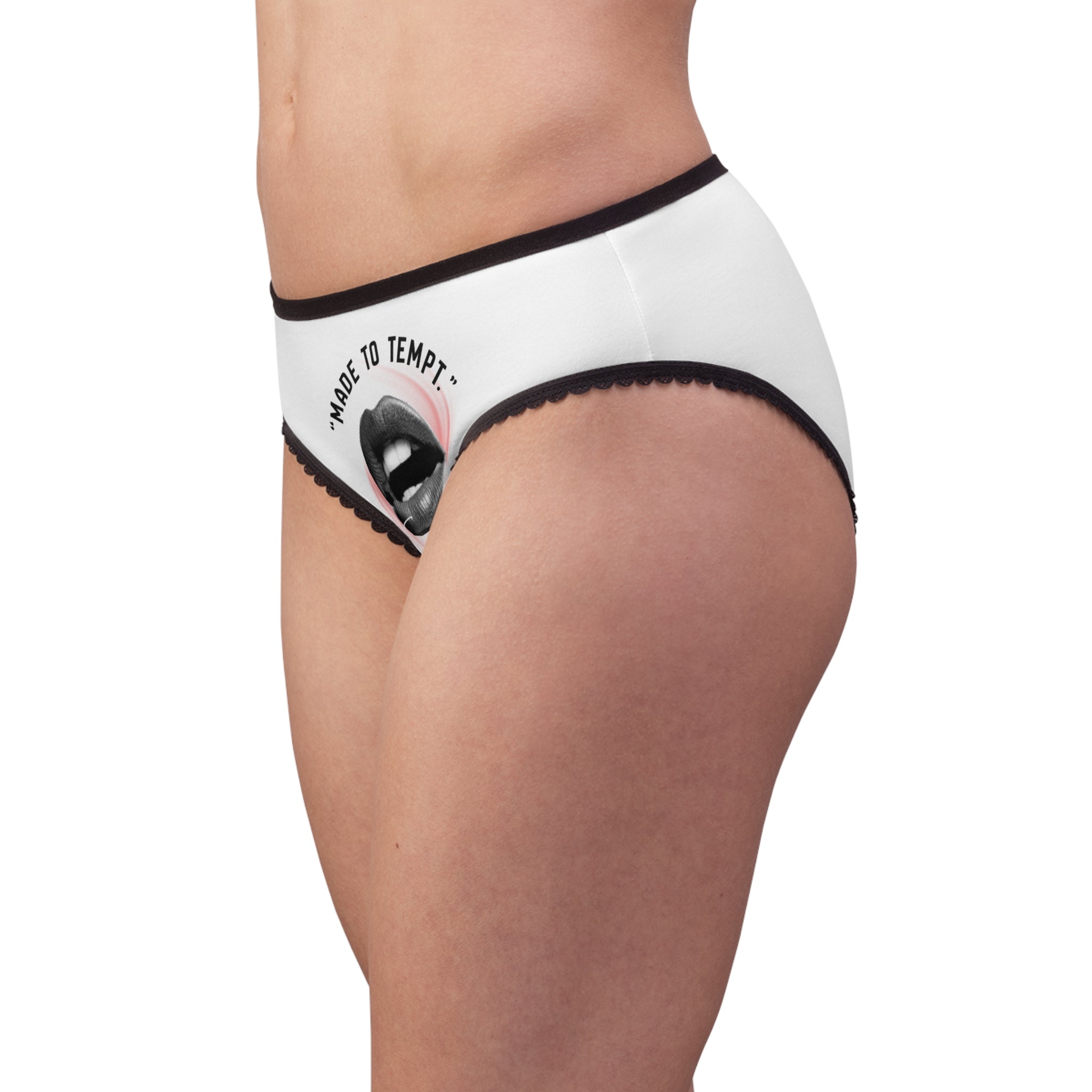 Women's Briefs — 'Made to Tempt' & 'Push Your Limits' Vintage Lip Graphic Underwear