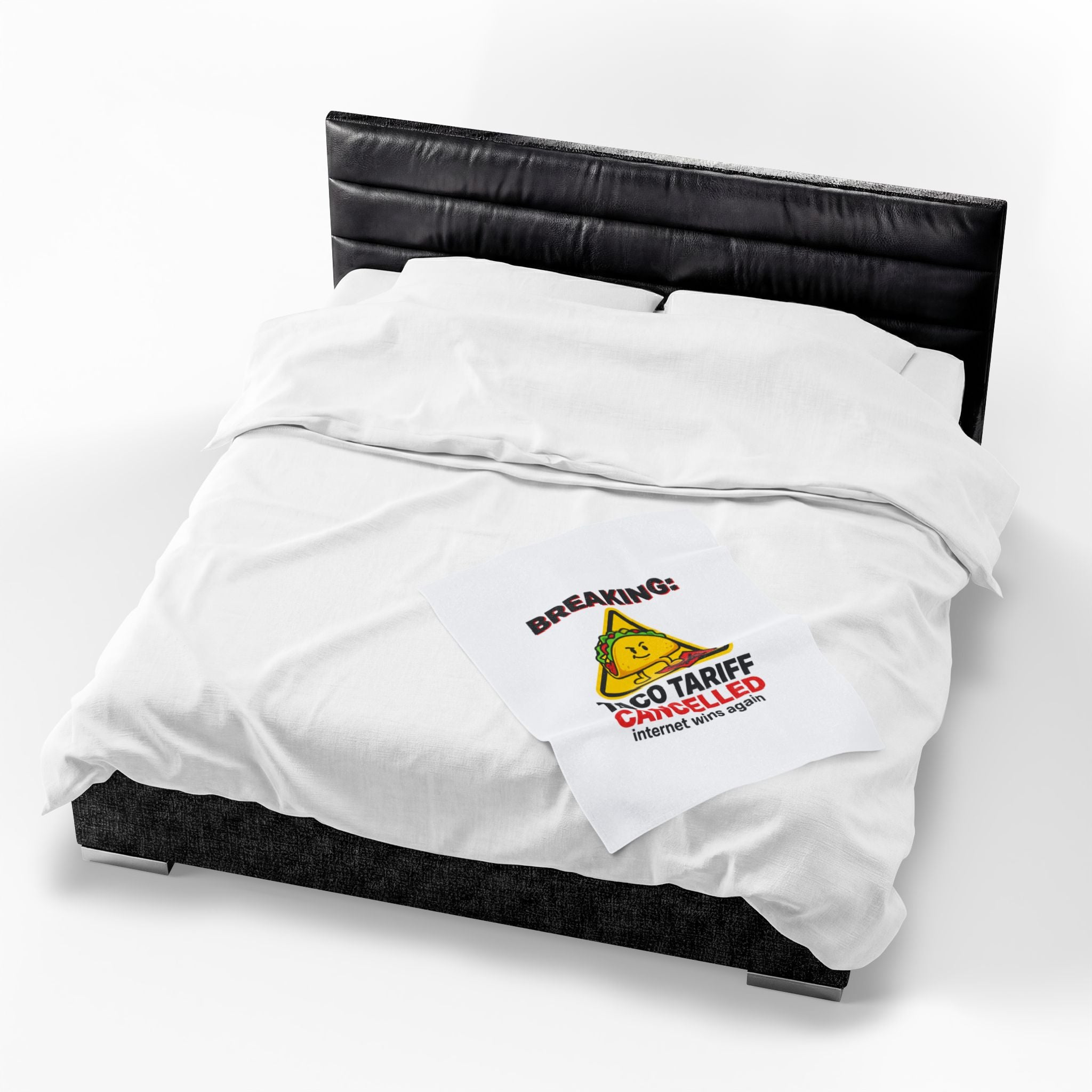 Taco Tariff Cancelled Blanket | political taco pun, protest typography