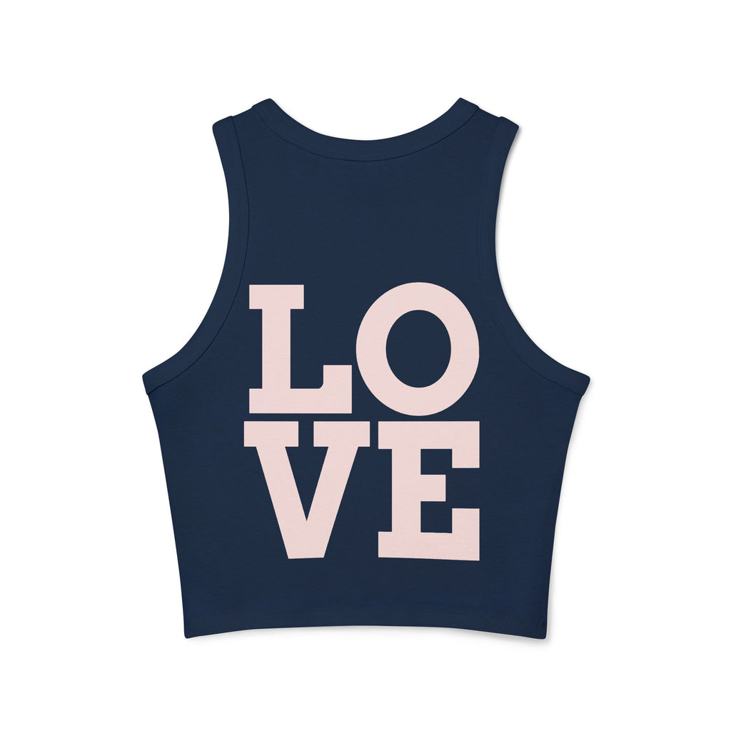 Cool Mom Racer Tank — Women's 'Cool Mom' Floral Micro Rib Tank Top (LOVE Back)