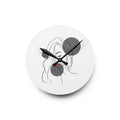 Minimalist Line Art Face Acrylic Wall Clock — Modern Abstract Portrait Decor