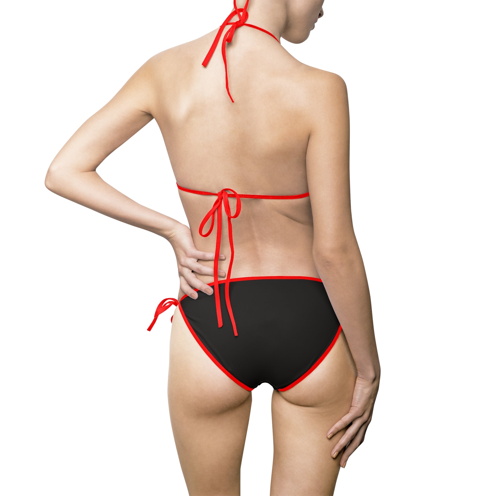 Bikini — 'Hot Mom Summer' Black Triangle String Swimsuit