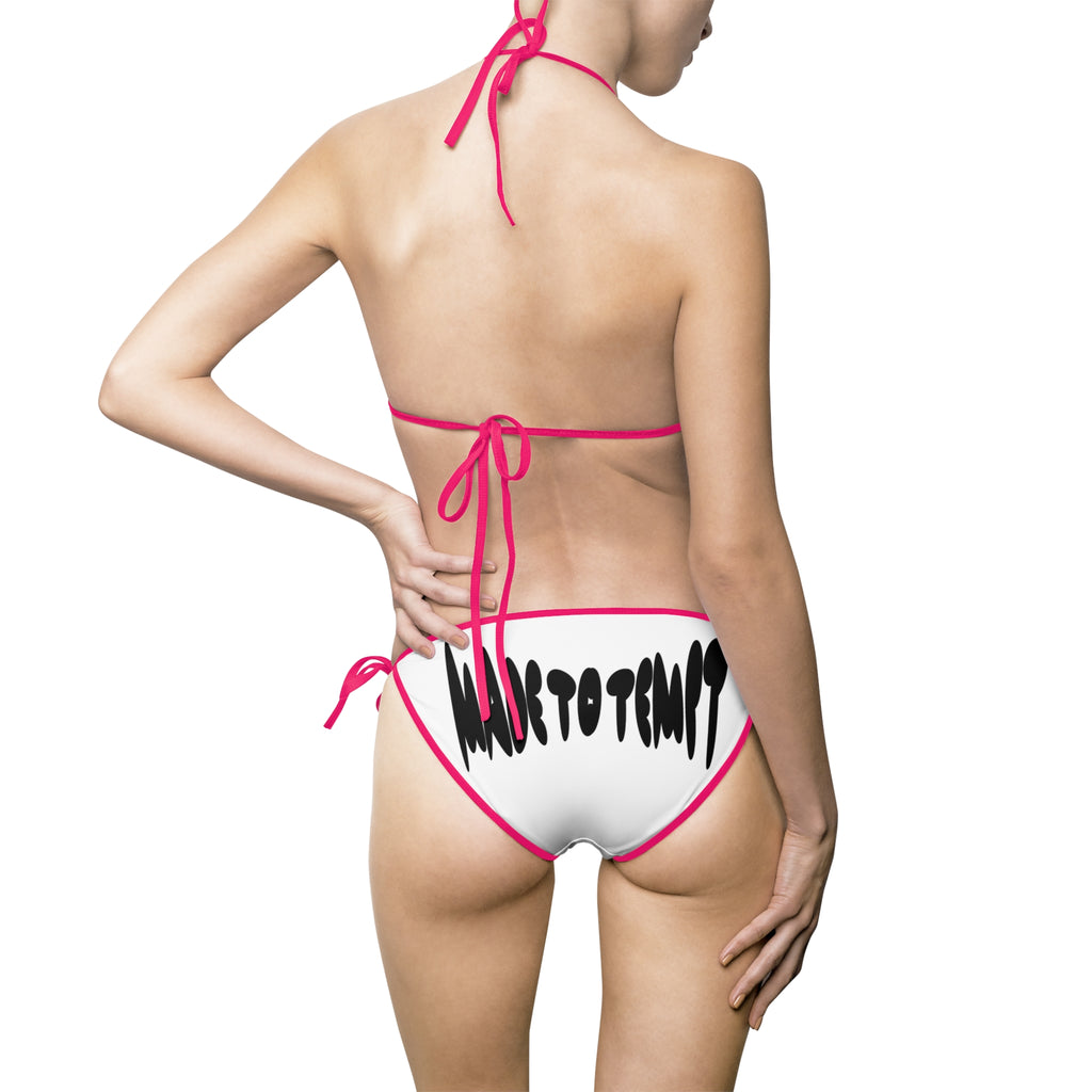 Bikini — 'Push Your Limits' Graphic Triangle Bikini Swimsuit