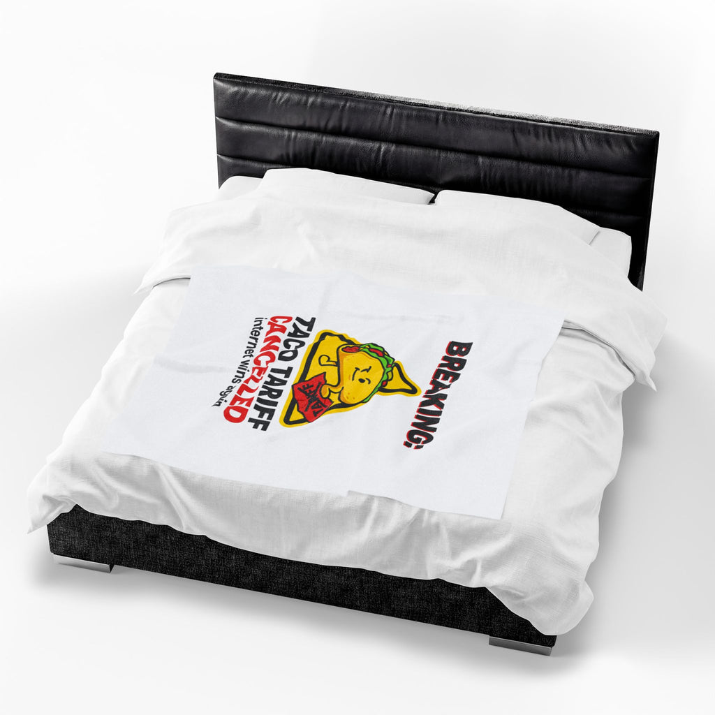 Taco Tariff Cancelled Blanket | political taco pun, protest typography
