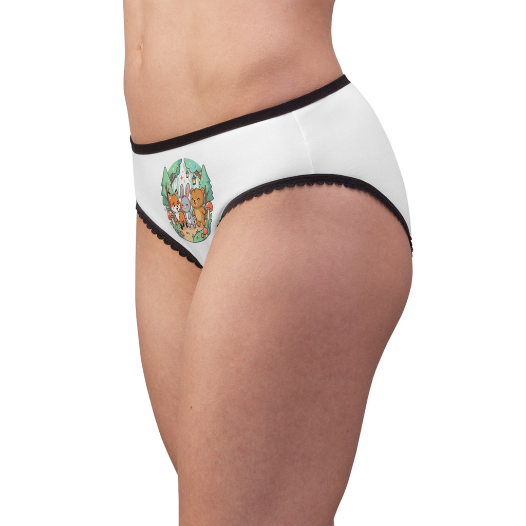 Cute Forest Friends Women's Briefs — Fox, Bunny & Bear Graphic Underwear
