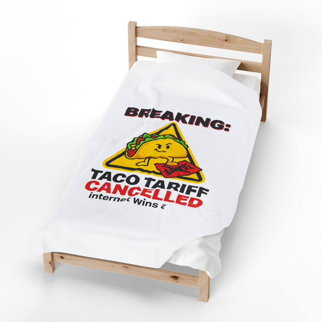 Taco Tariff Cancelled Blanket | political taco pun, protest typography