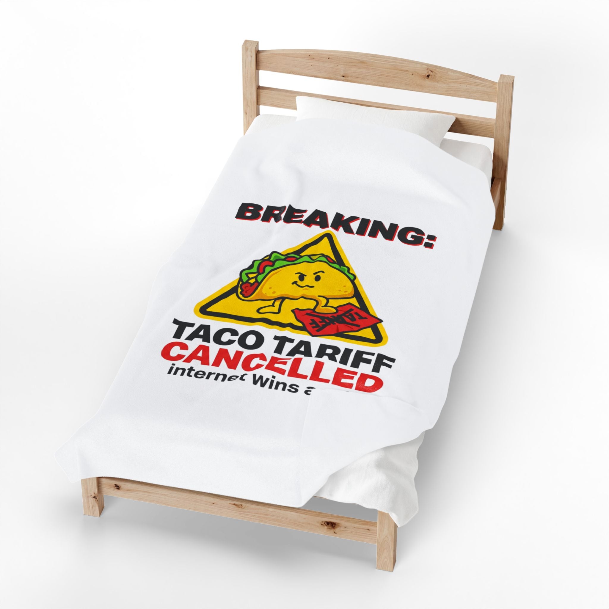 Taco Tariff Cancelled Blanket | political taco pun, protest typography