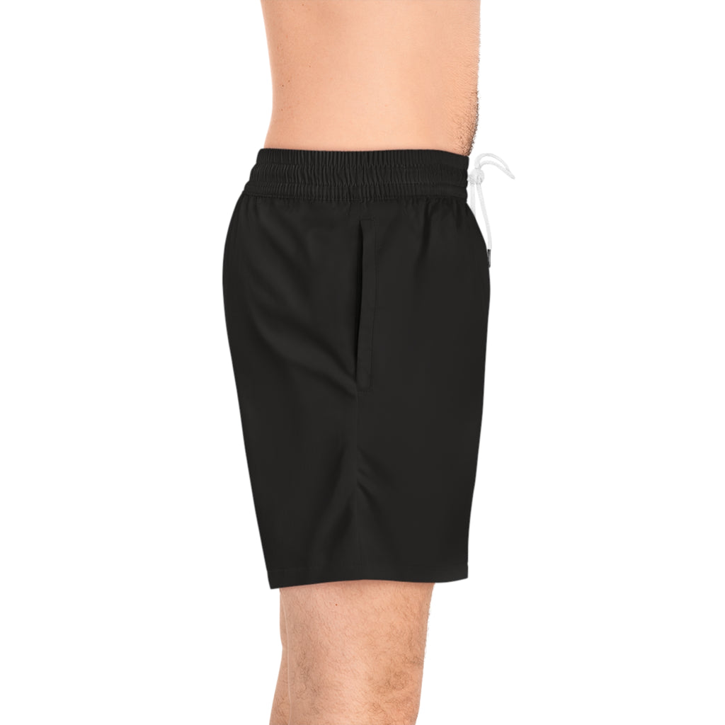 Shark Muscle Graphic Swim Shorts — Men's Mid-Length Beach Trunks