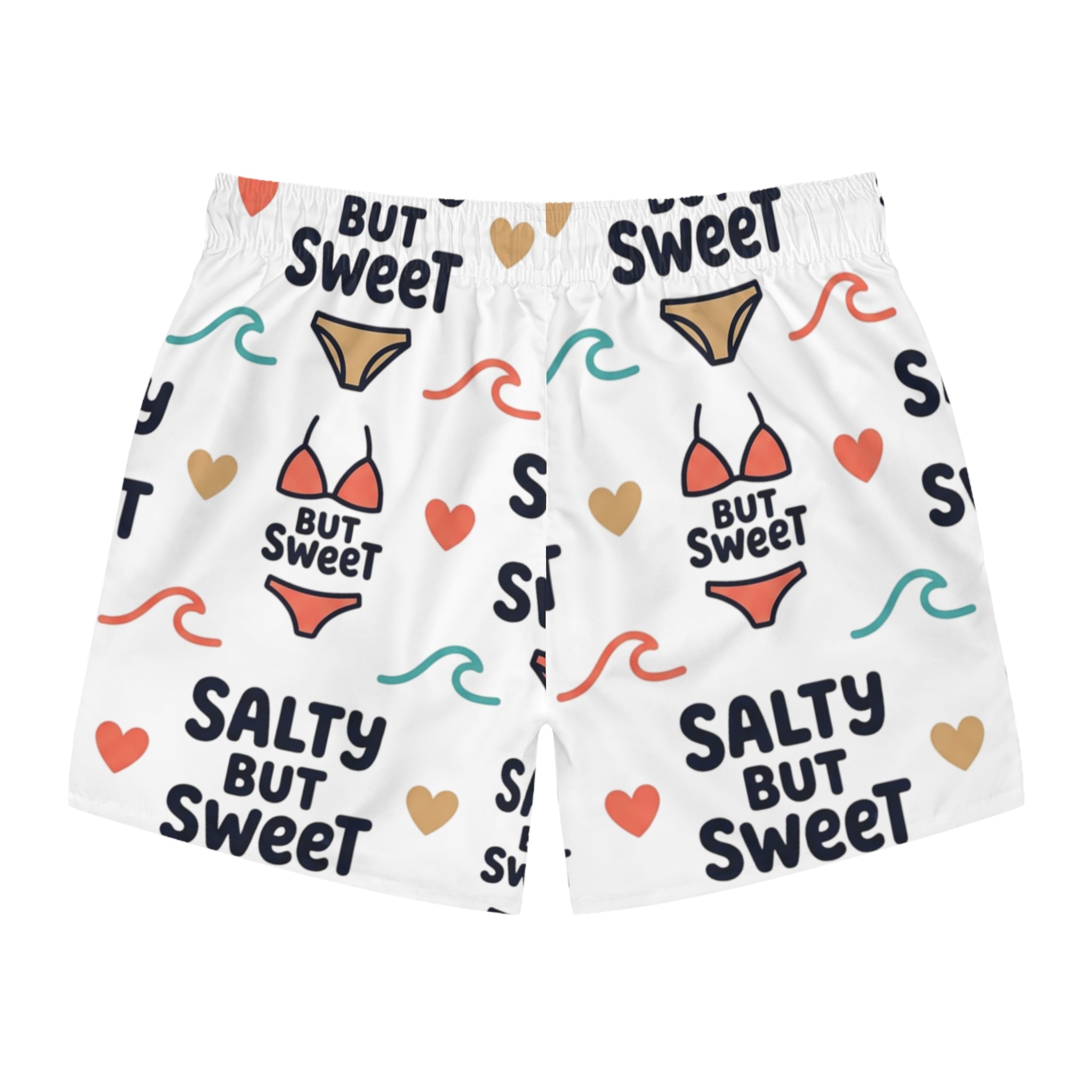 Swim Trunks — "Salty But Sweet" All-Over Print Beach Shorts