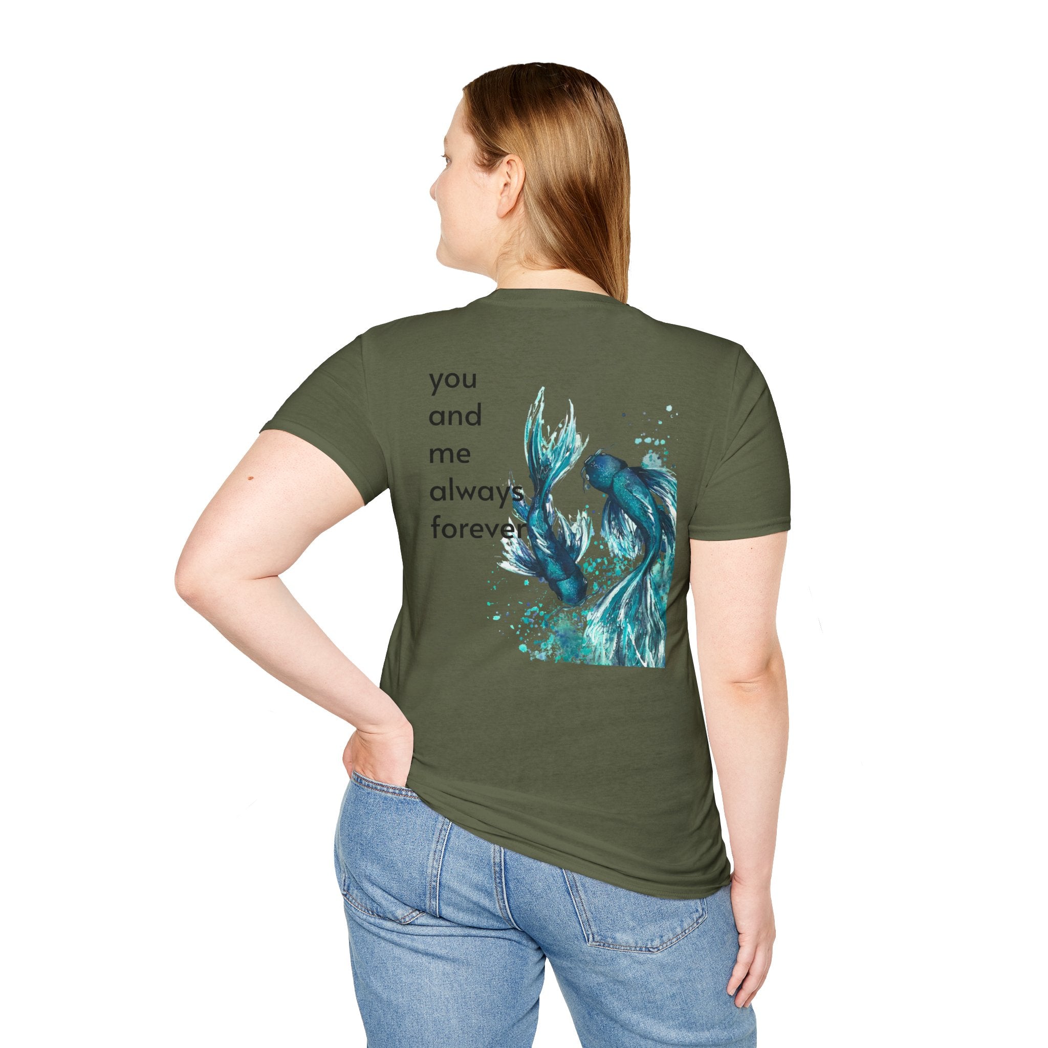 Koi Fish T-Shirt — 'You and Me Always Forever' Romantic Graphic Tee