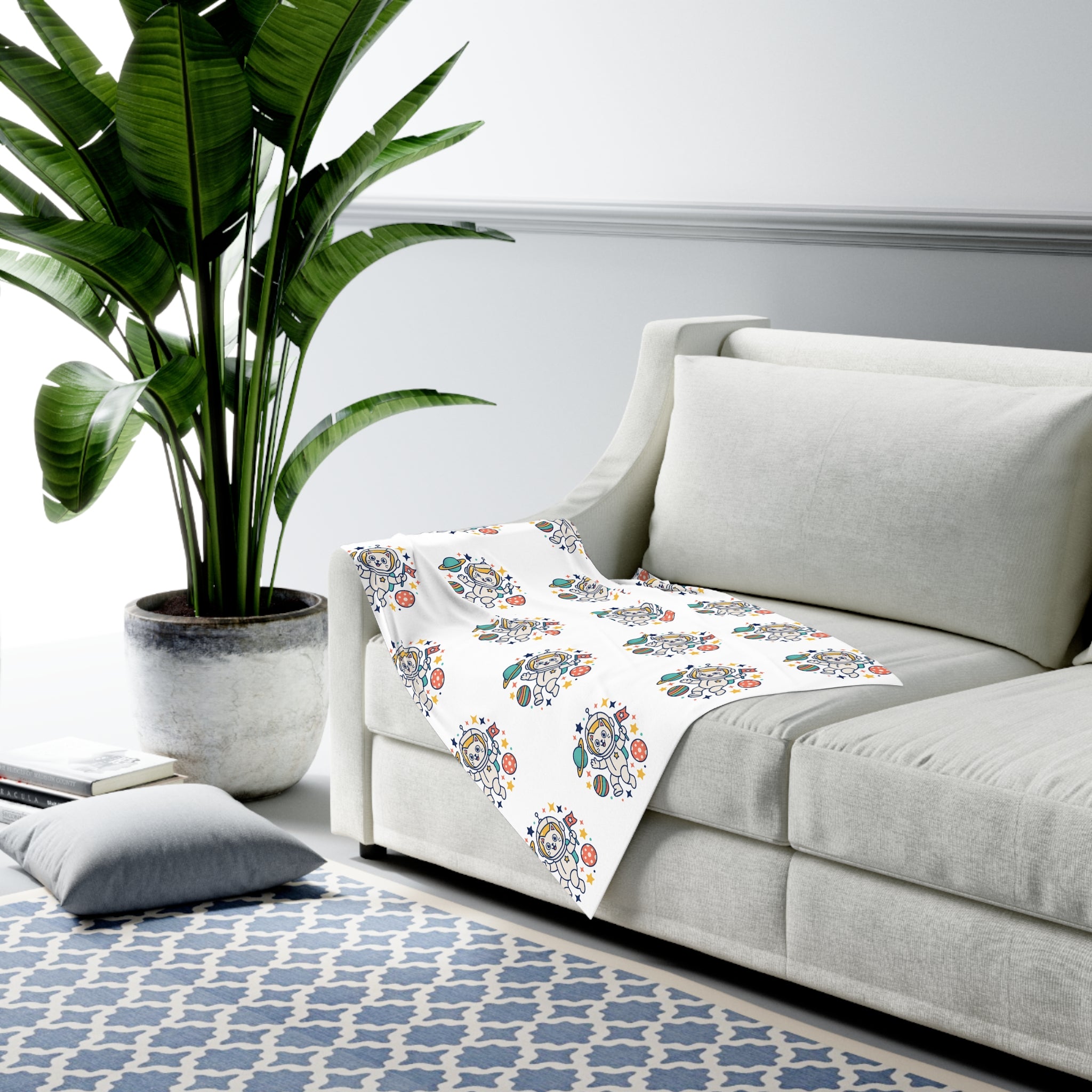 Astronaut Puppy Baby Swaddle Blanket — Space-Themed Newborn Wrap