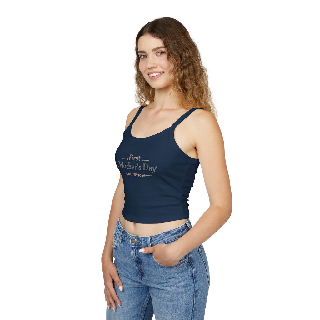 Mother's Day Tank Top — "First Mother's Day" / You Are My Sunlight Women’s Cropped Tank