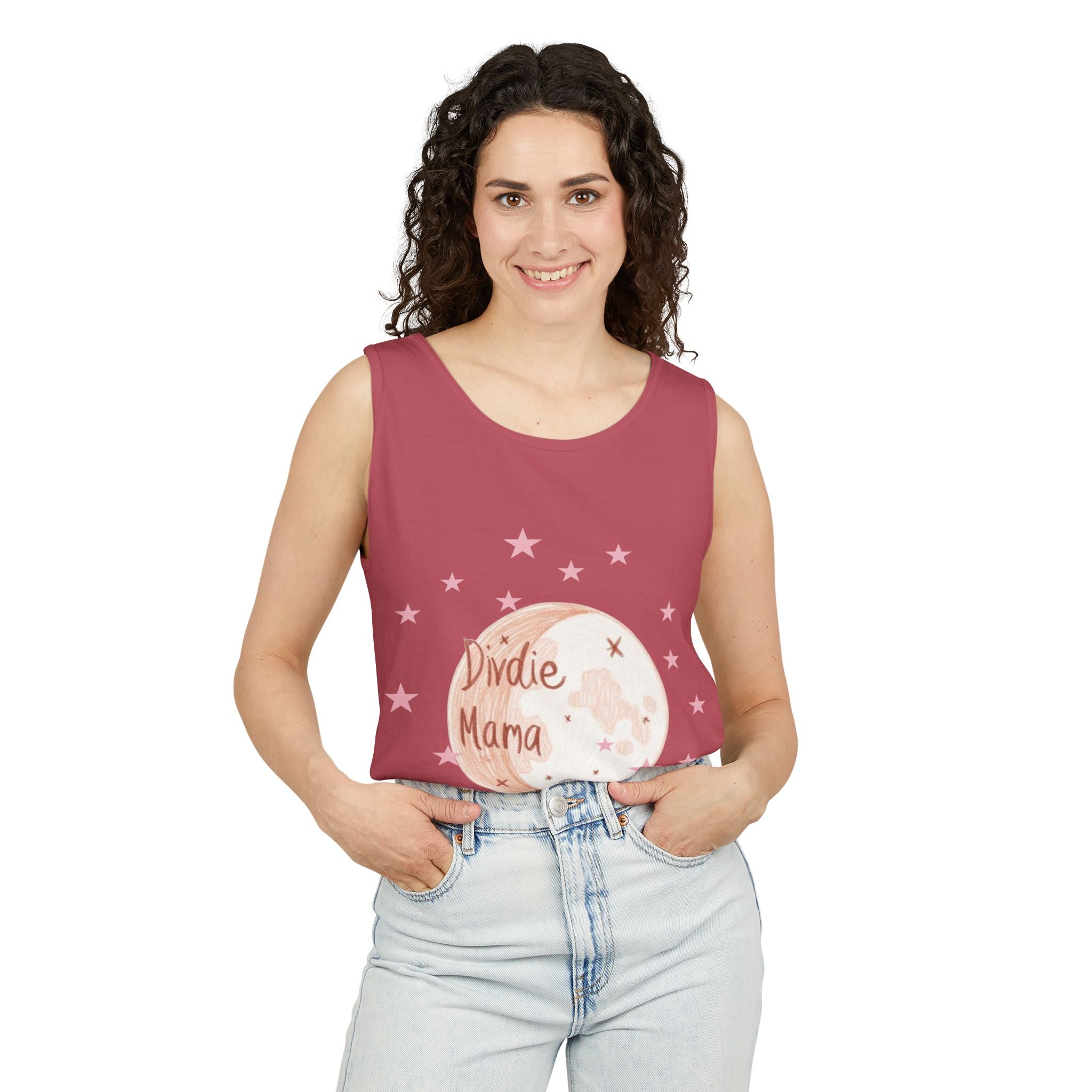 Indie Mama Moon Tank Top — Boho Mother's Day Graphic Tank
