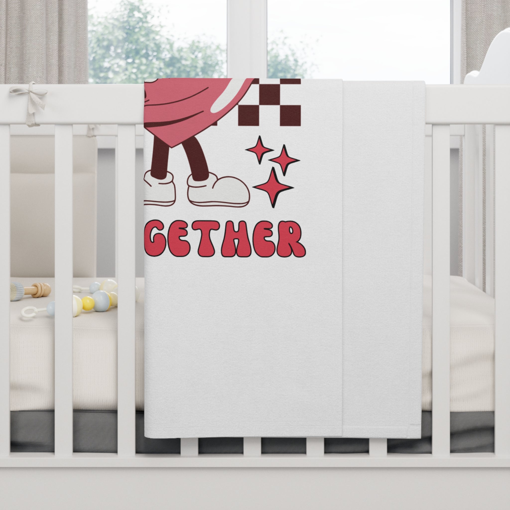 Baby Blanket — "You & Me Always Together" Cute Heart Couple Fleece