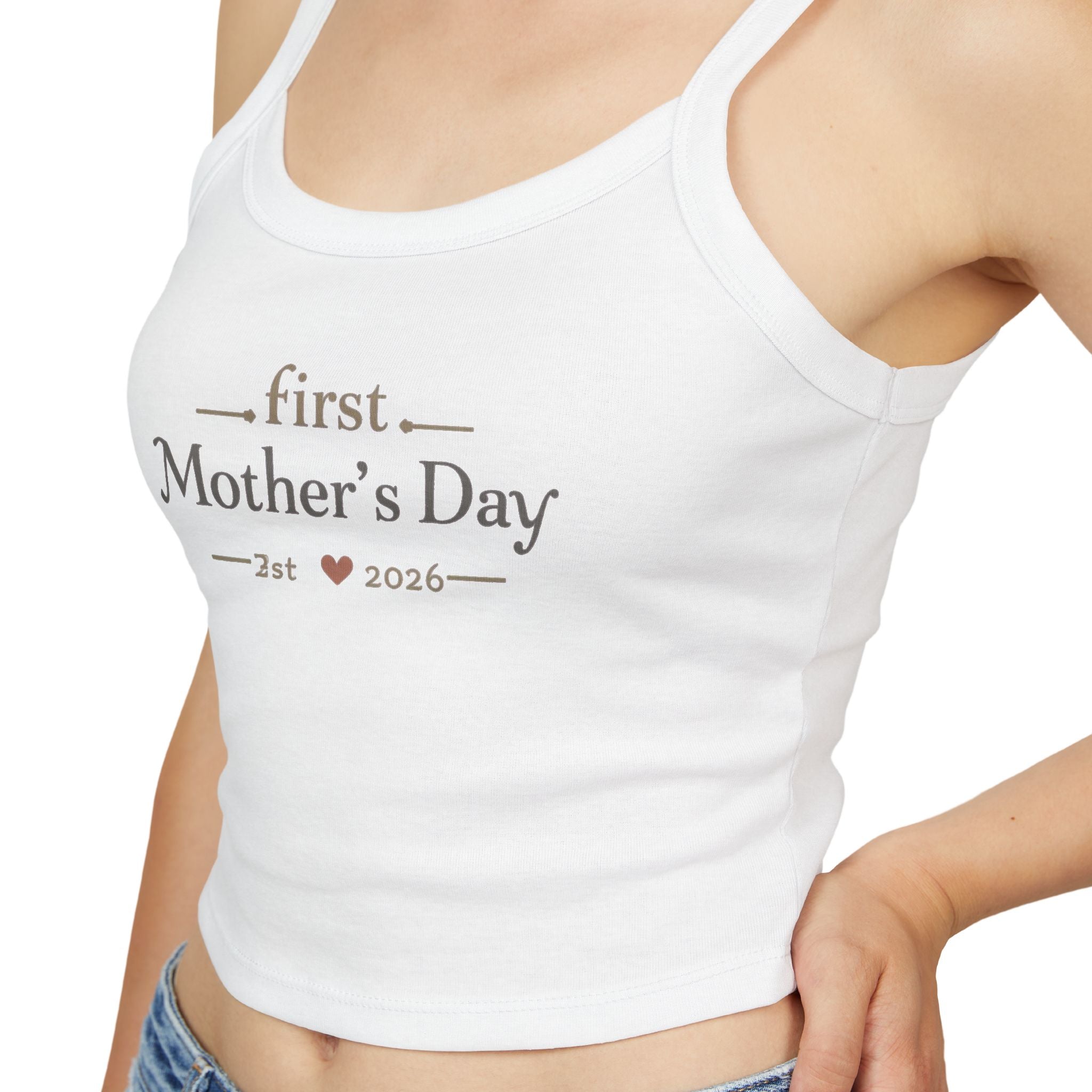 Mother's Day Tank Top — "First Mother's Day" / You Are My Sunlight Women’s Cropped Tank