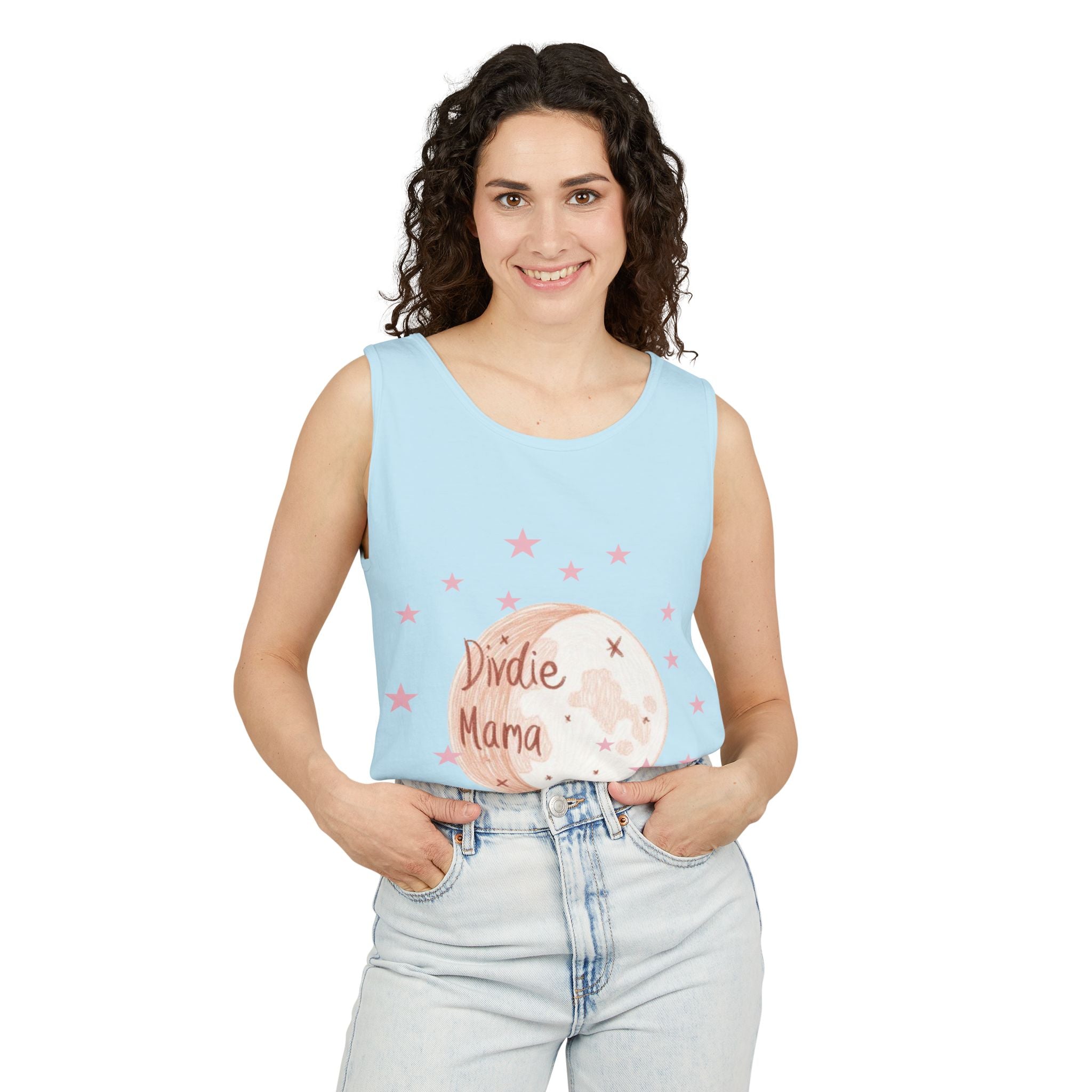 Indie Mama Moon Tank Top — Boho Mother's Day Graphic Tank
