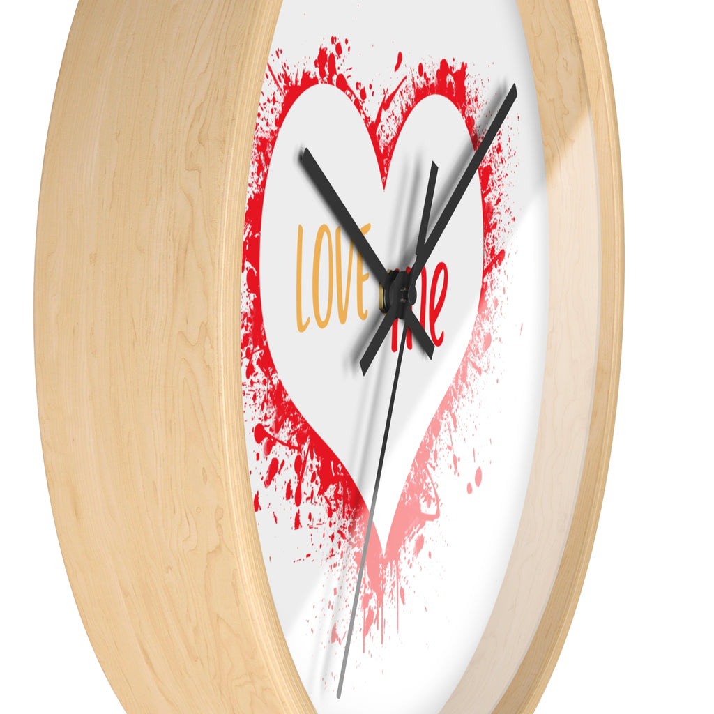 Love Me Heart Wall Clock — Red Splash Valentine's Home Decor