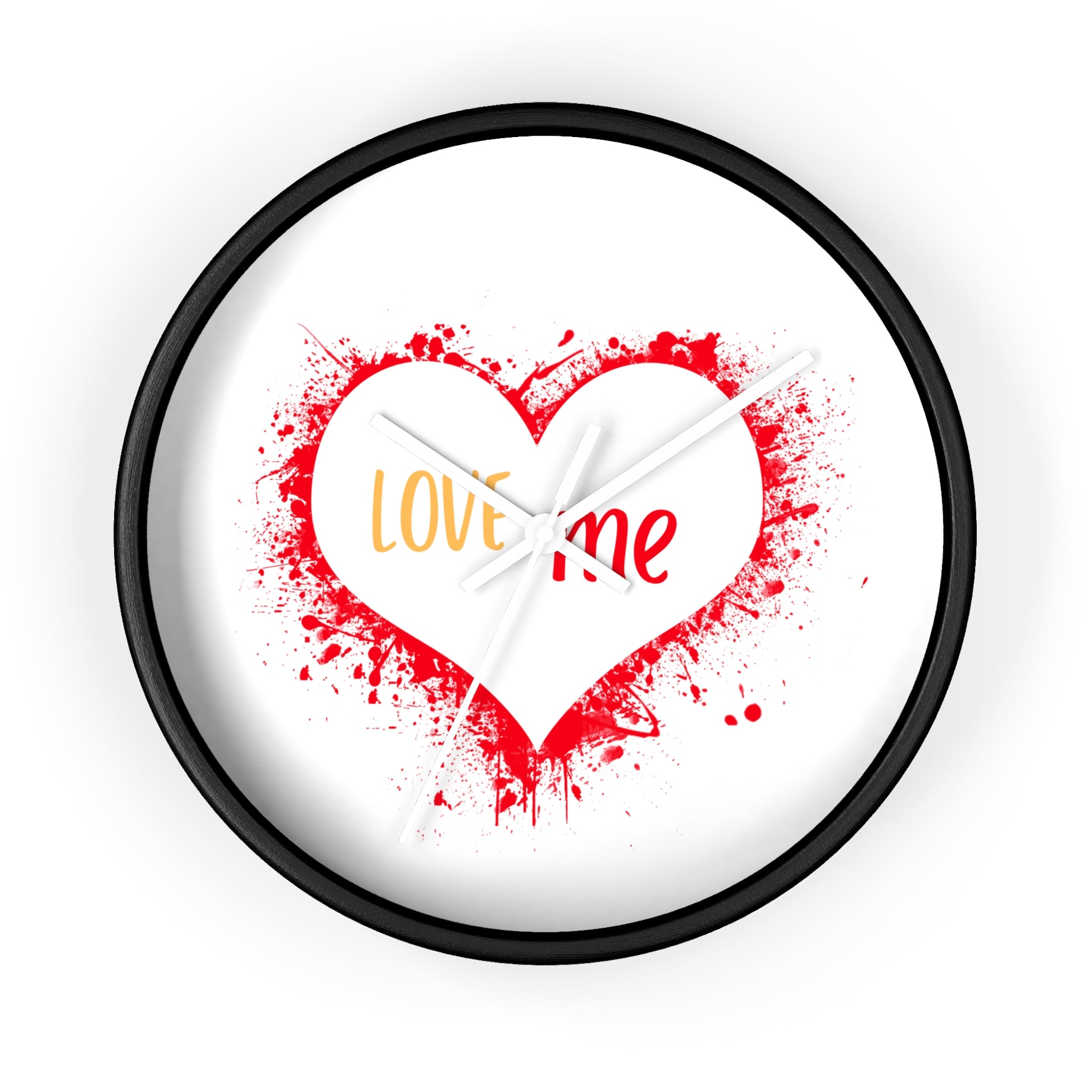 Love Me Heart Wall Clock — Red Splash Valentine's Home Decor
