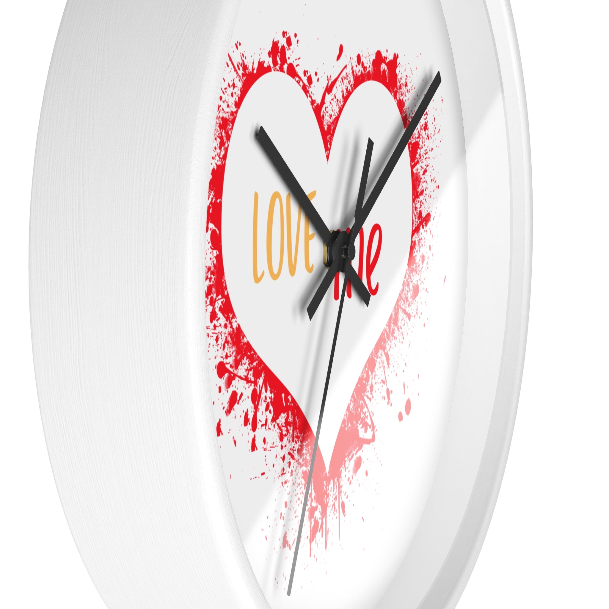 Love Me Heart Wall Clock — Red Splash Valentine's Home Decor