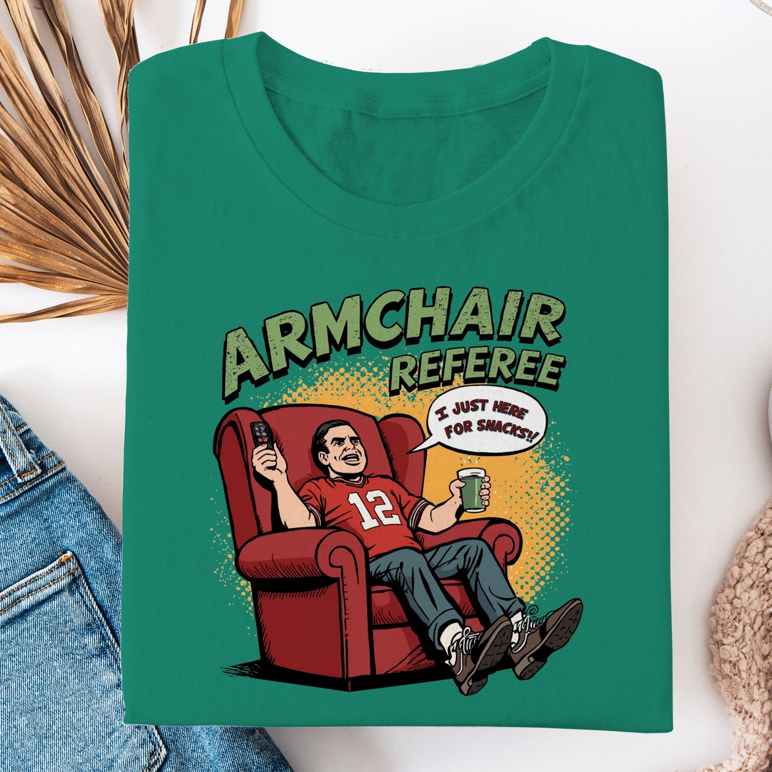 Armchair Referee Shirt, Funny Football Fan Tee, I Just Here For Snacks Shirt, Game Day T Shirt, Sports Lover Gift, Football Watching Tee