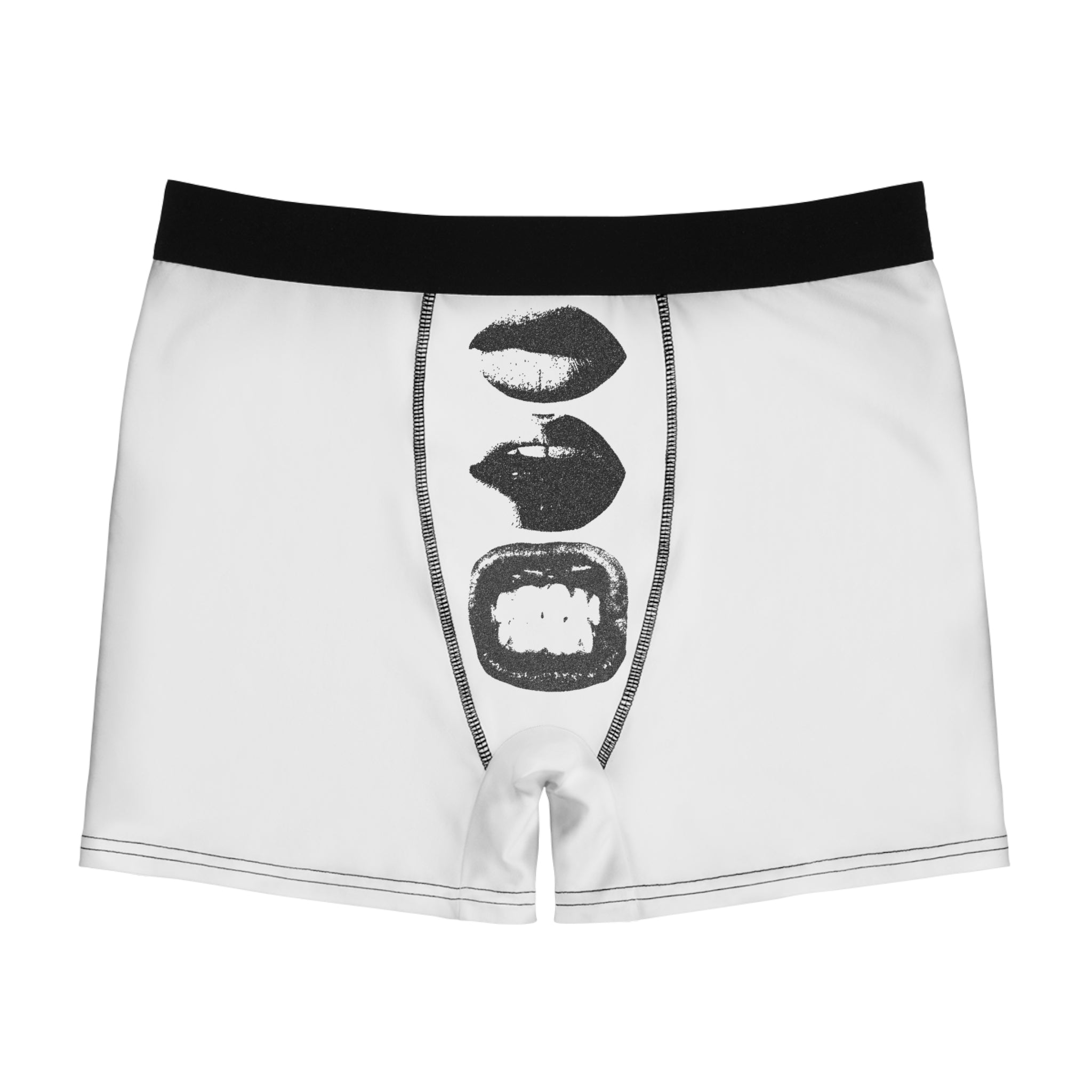 Boxer Briefs — Monochrome Lip Print AOP