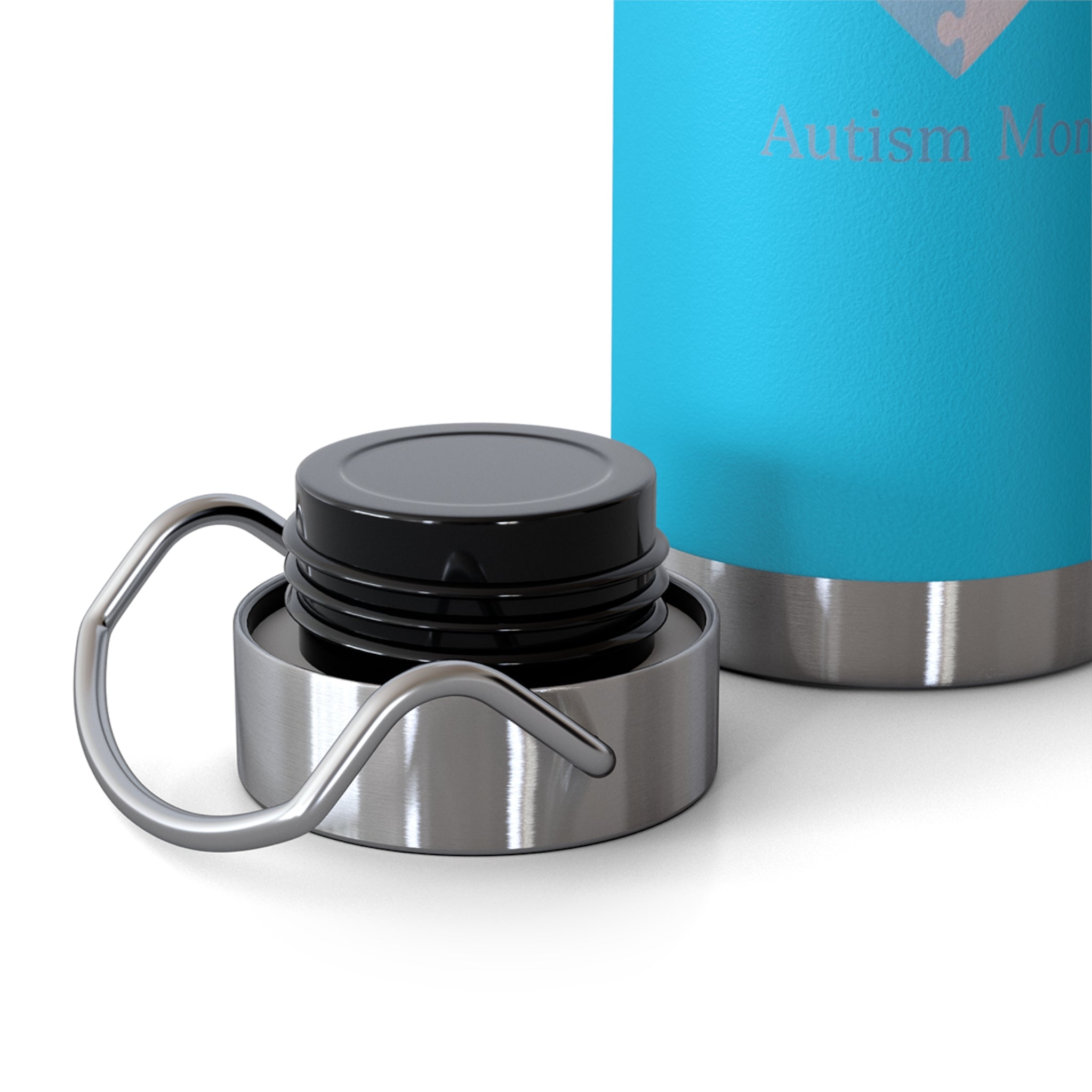 Autism Mom Puzzle Heart Copper Insulated Bottle — 22oz Vacuum Flask