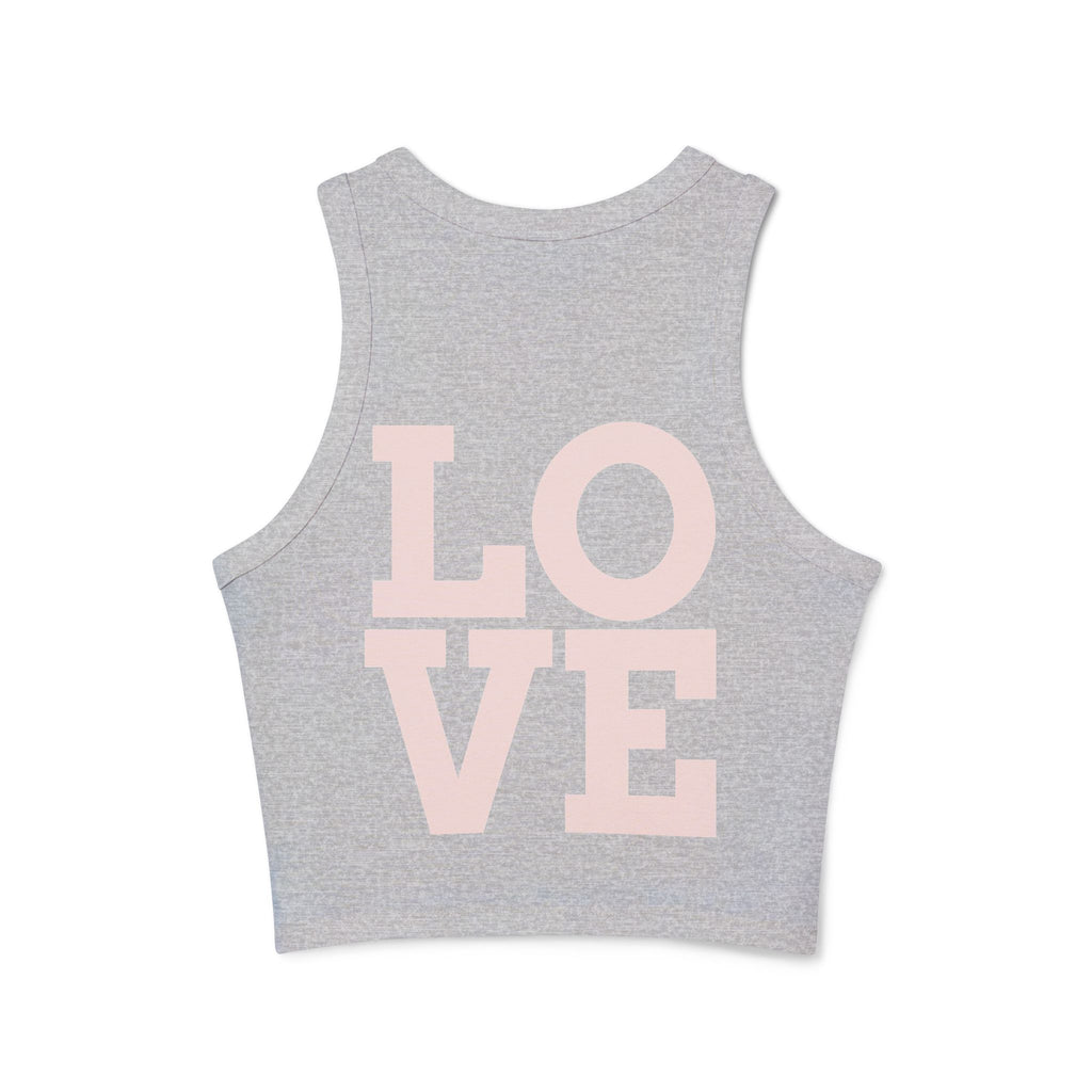 Cool Mom Racer Tank — Women's 'Cool Mom' Floral Micro Rib Tank Top (LOVE Back)