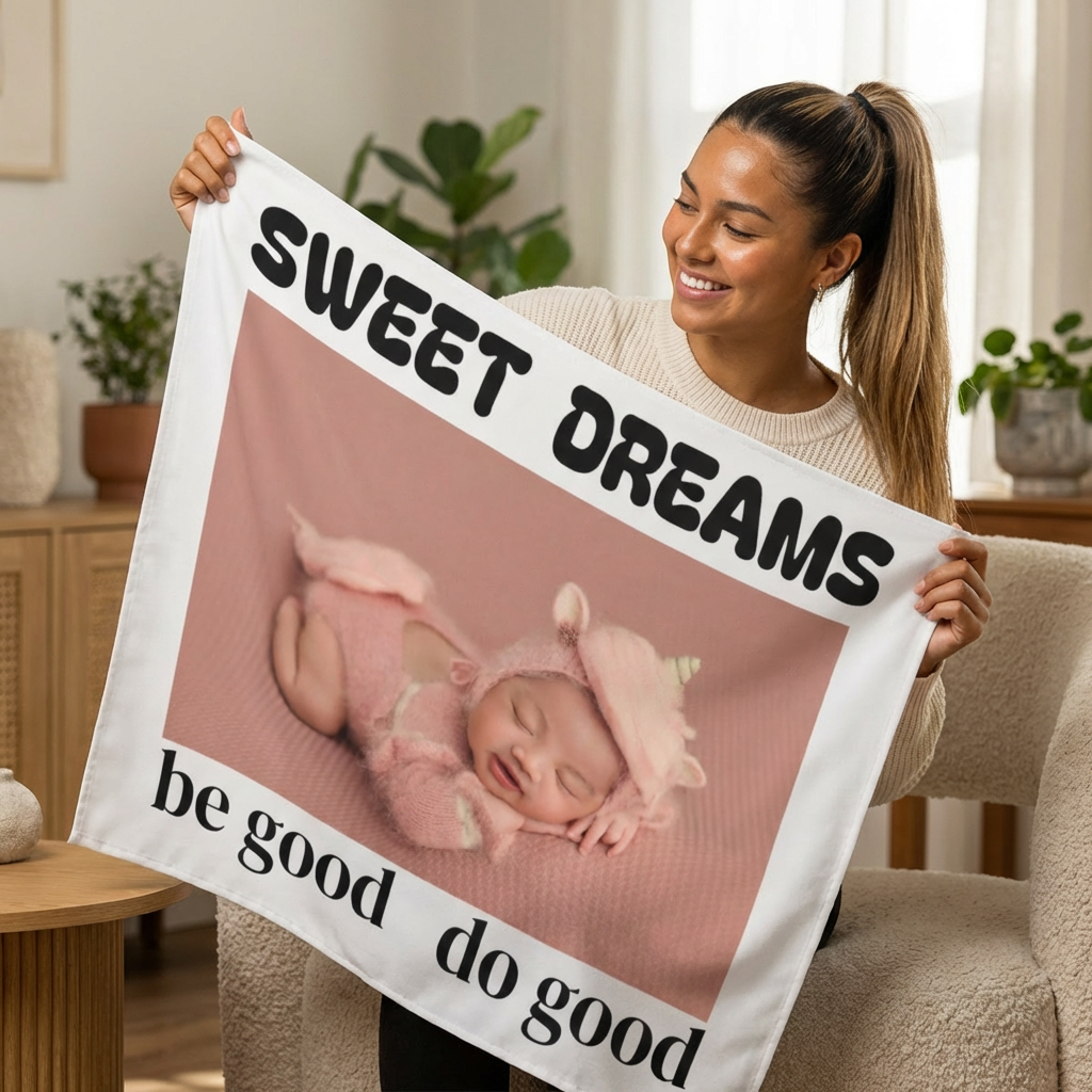 Sweet Dreams Baby Tapestry — "be good do good" Nursery Wall Hanging