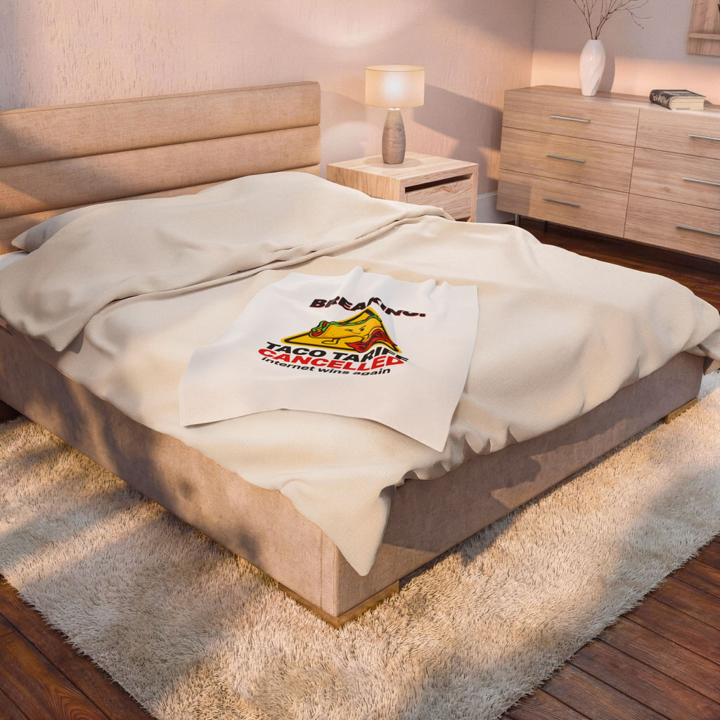 Taco Tariff Cancelled Blanket | political taco pun, protest typography