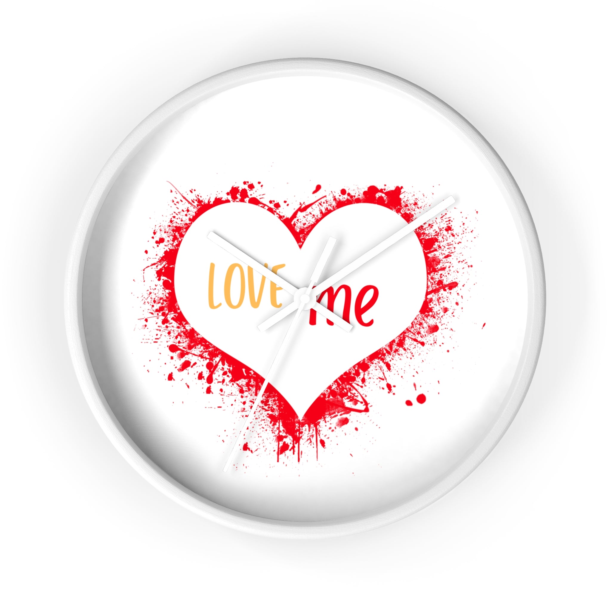 Love Me Heart Wall Clock — Red Splash Valentine's Home Decor