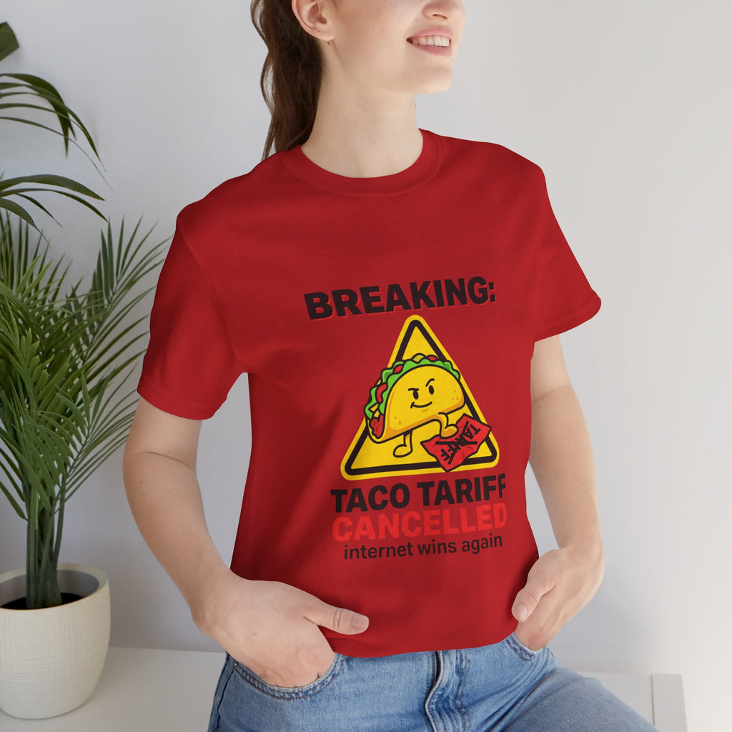 Taco Tariff Cancelled Tee | political taco meme, protest typography