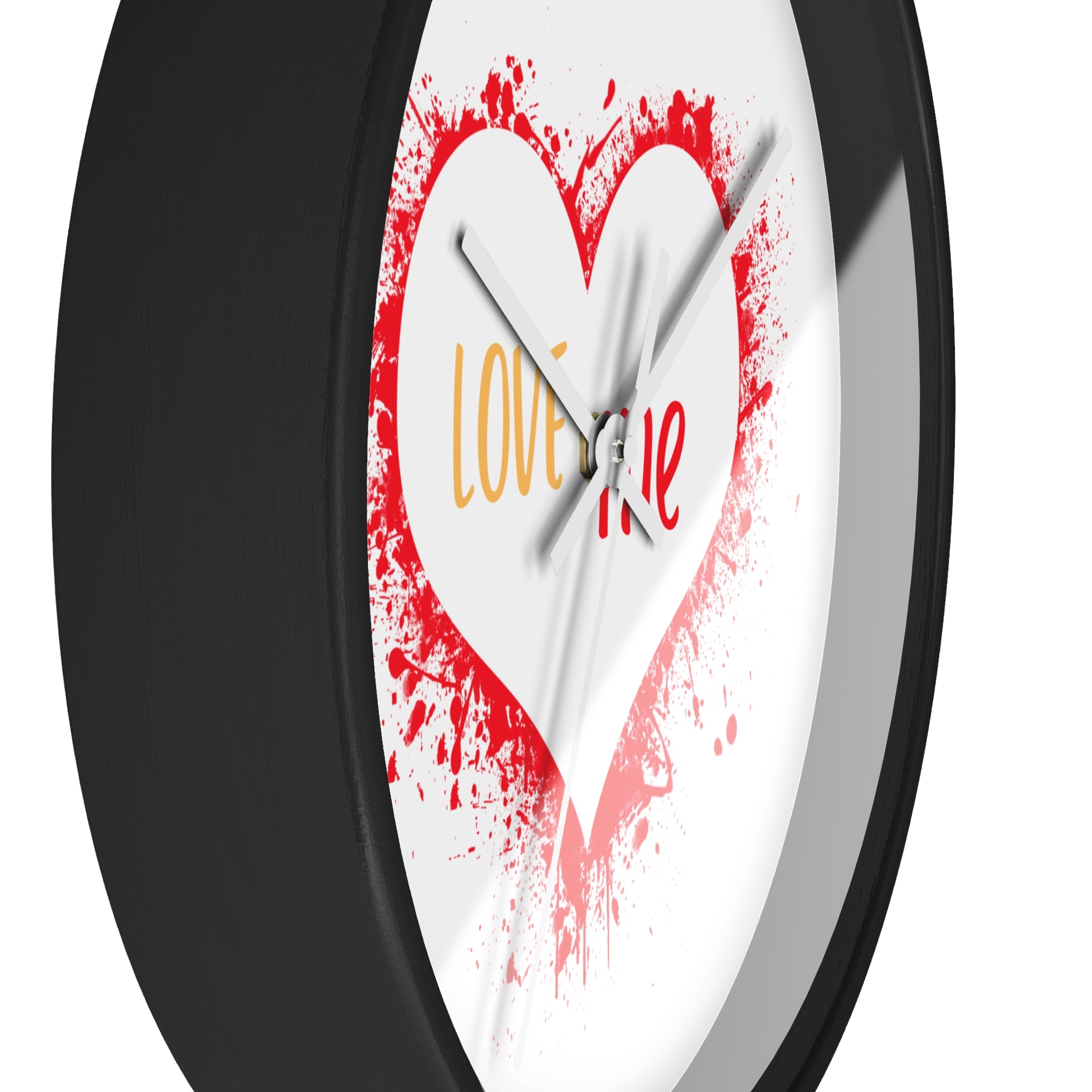 Love Me Heart Wall Clock — Red Splash Valentine's Home Decor