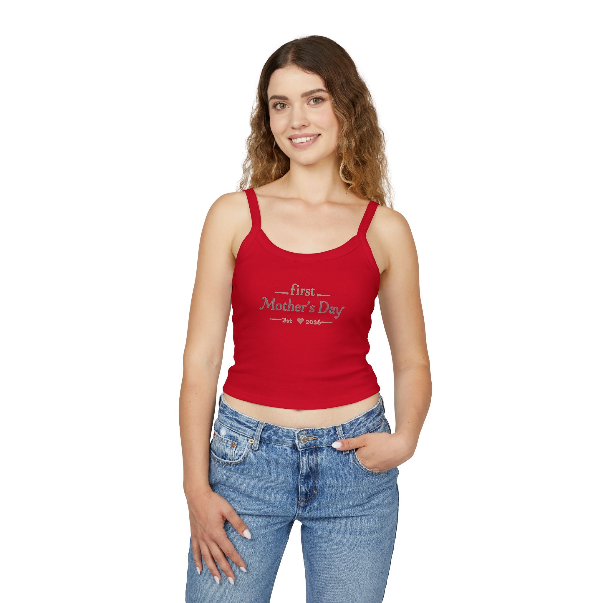 Mother's Day Tank Top — "First Mother's Day" / You Are My Sunlight Women’s Cropped Tank